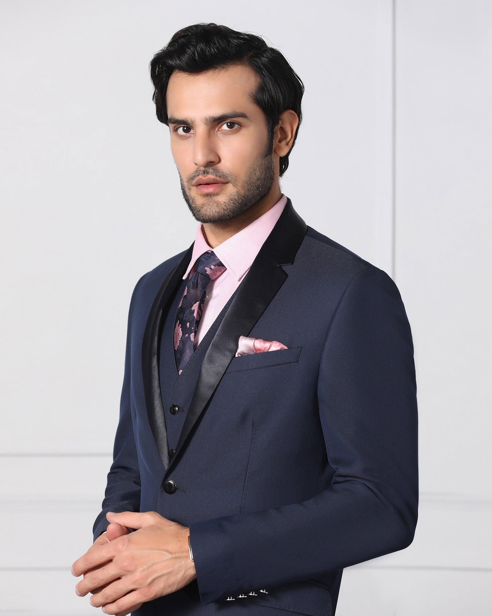 Must Haves Three Piece Navy Solid Formal Suit - Jaydon - Image 9