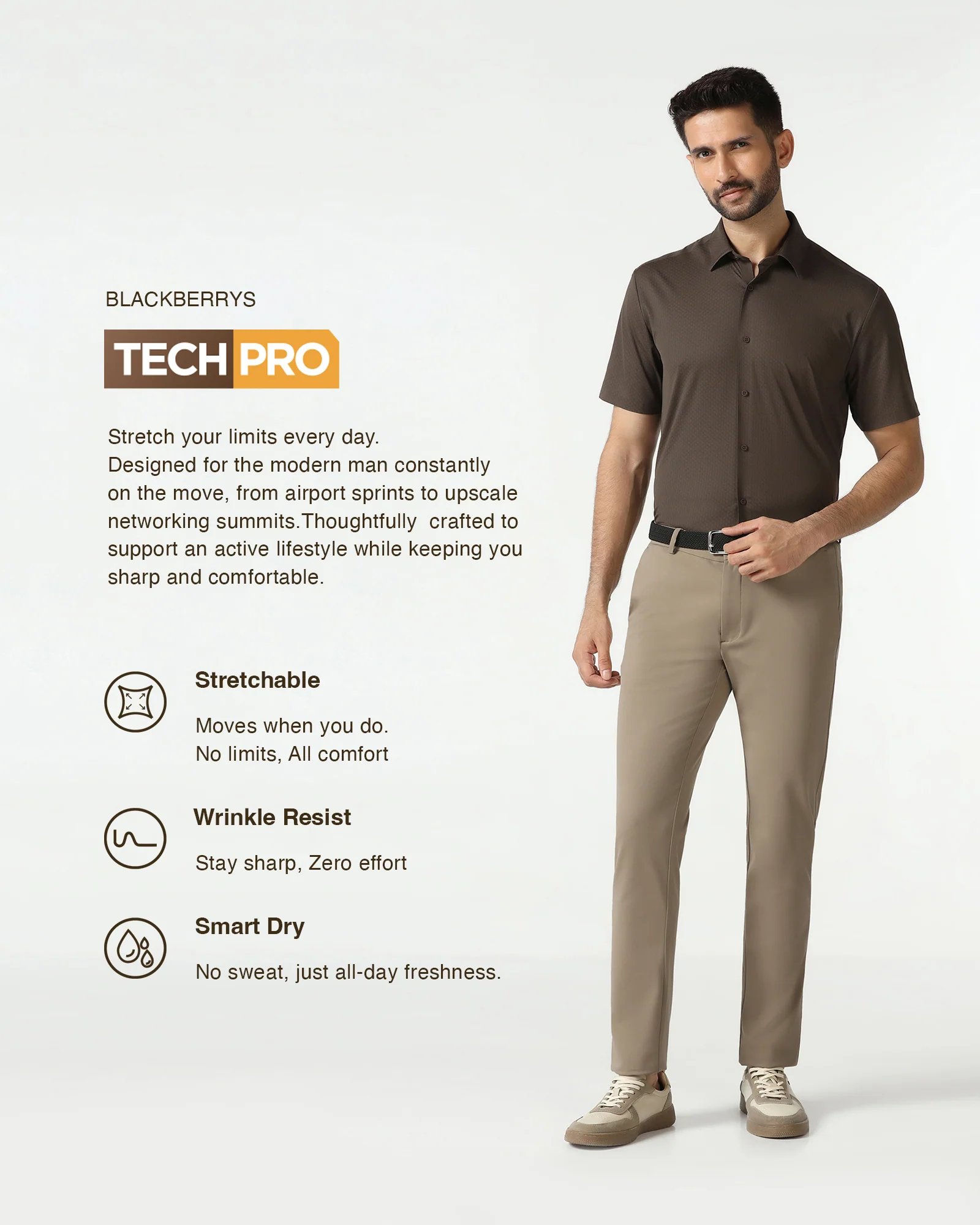 Khaki TechPro Solid Khakis - Ziea - Image 3