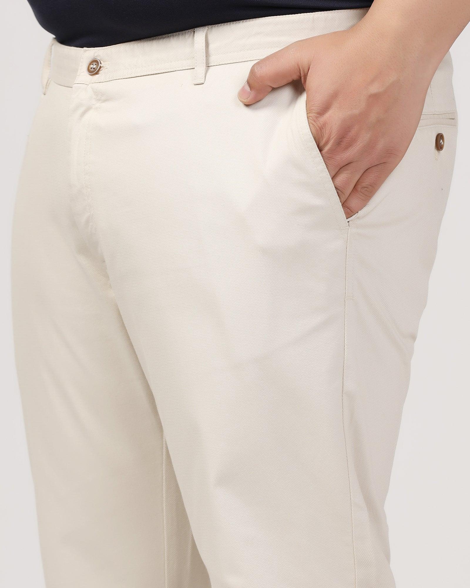 Slim Fit B-91 Casual Beige Solid Khakis - Kiler - Image 10