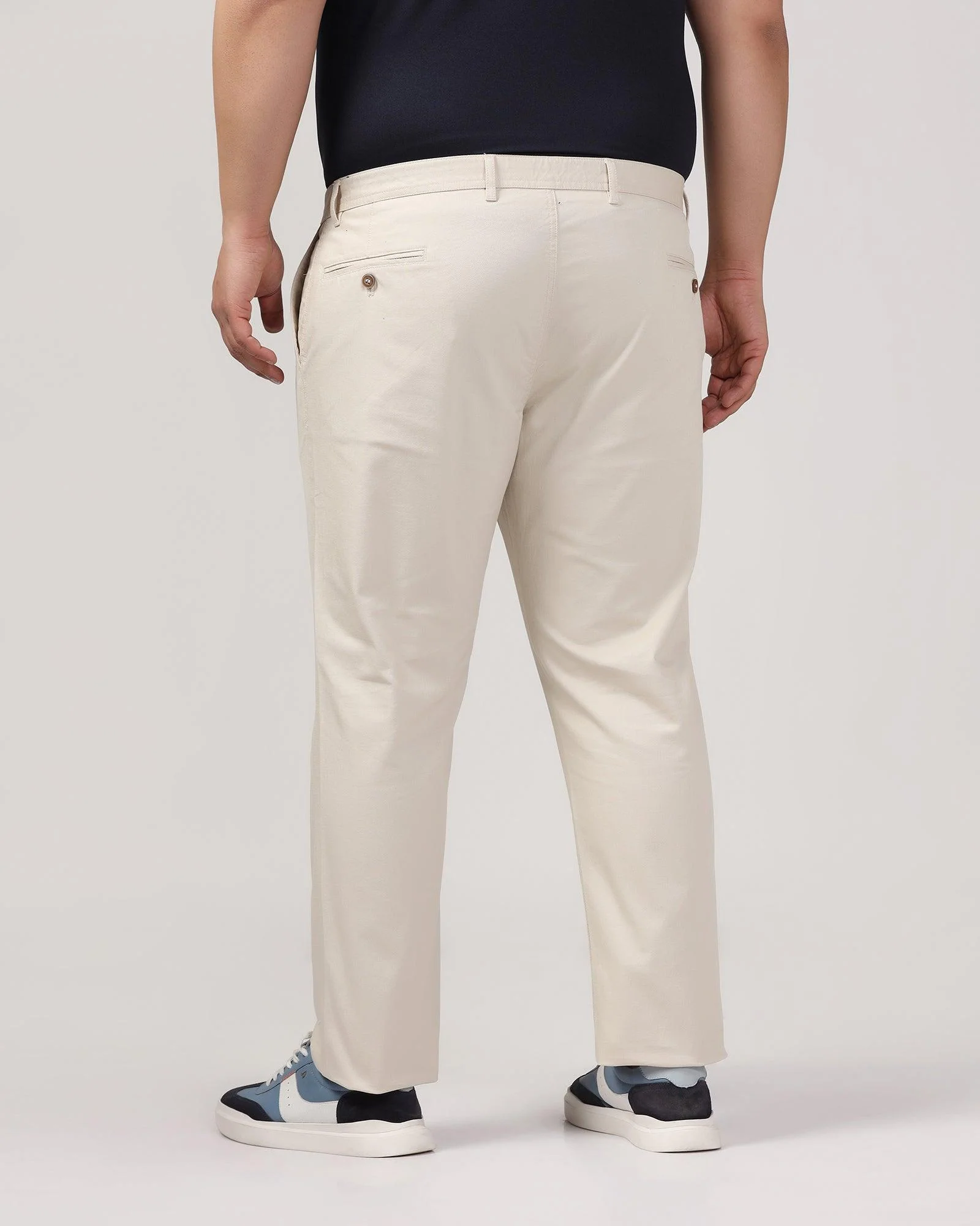 Slim Fit B-91 Casual Beige Solid Khakis - Kiler - Image 8