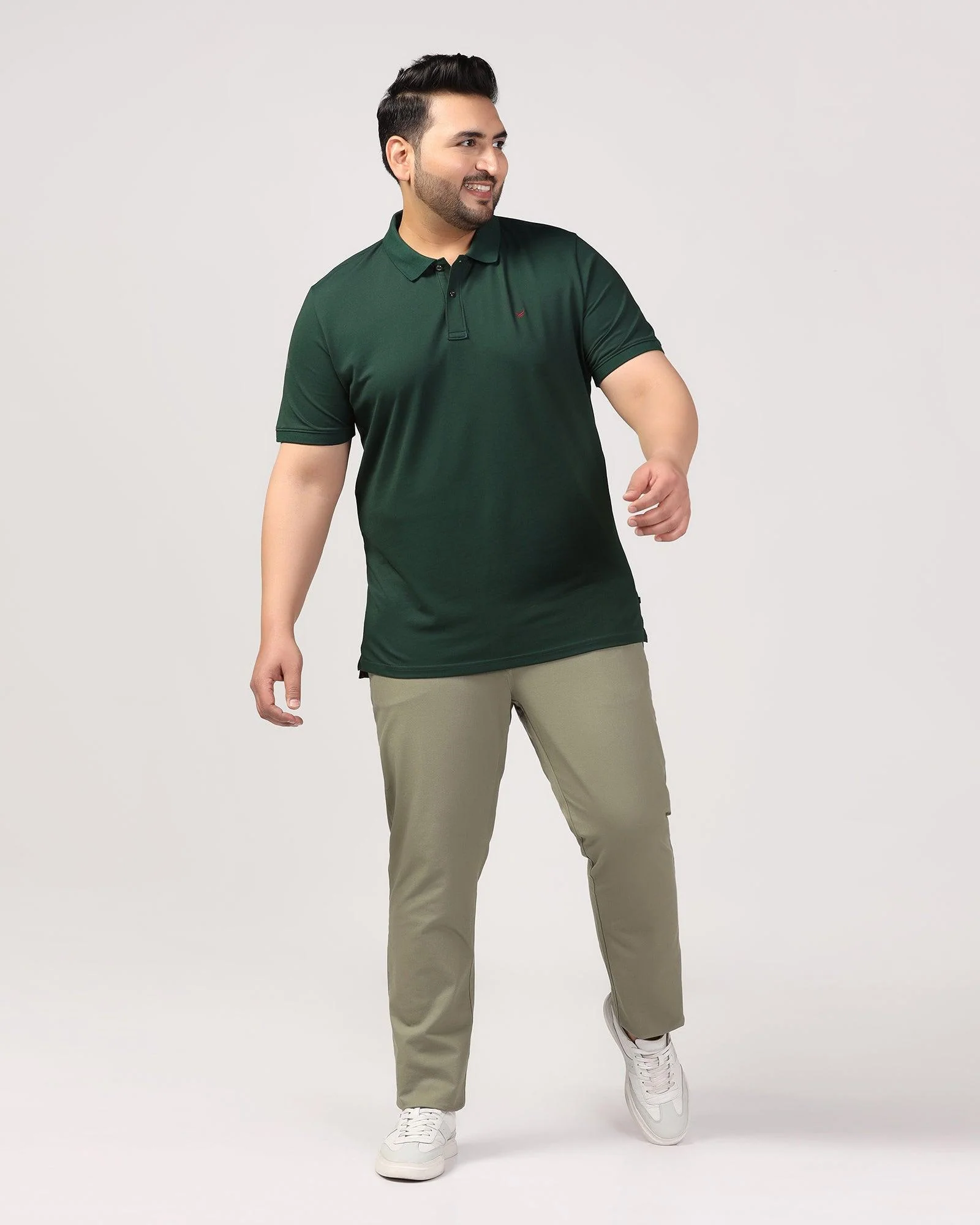 Slim Fit B-91 Casual Olive Solid Khakis - Kiler - Image 9