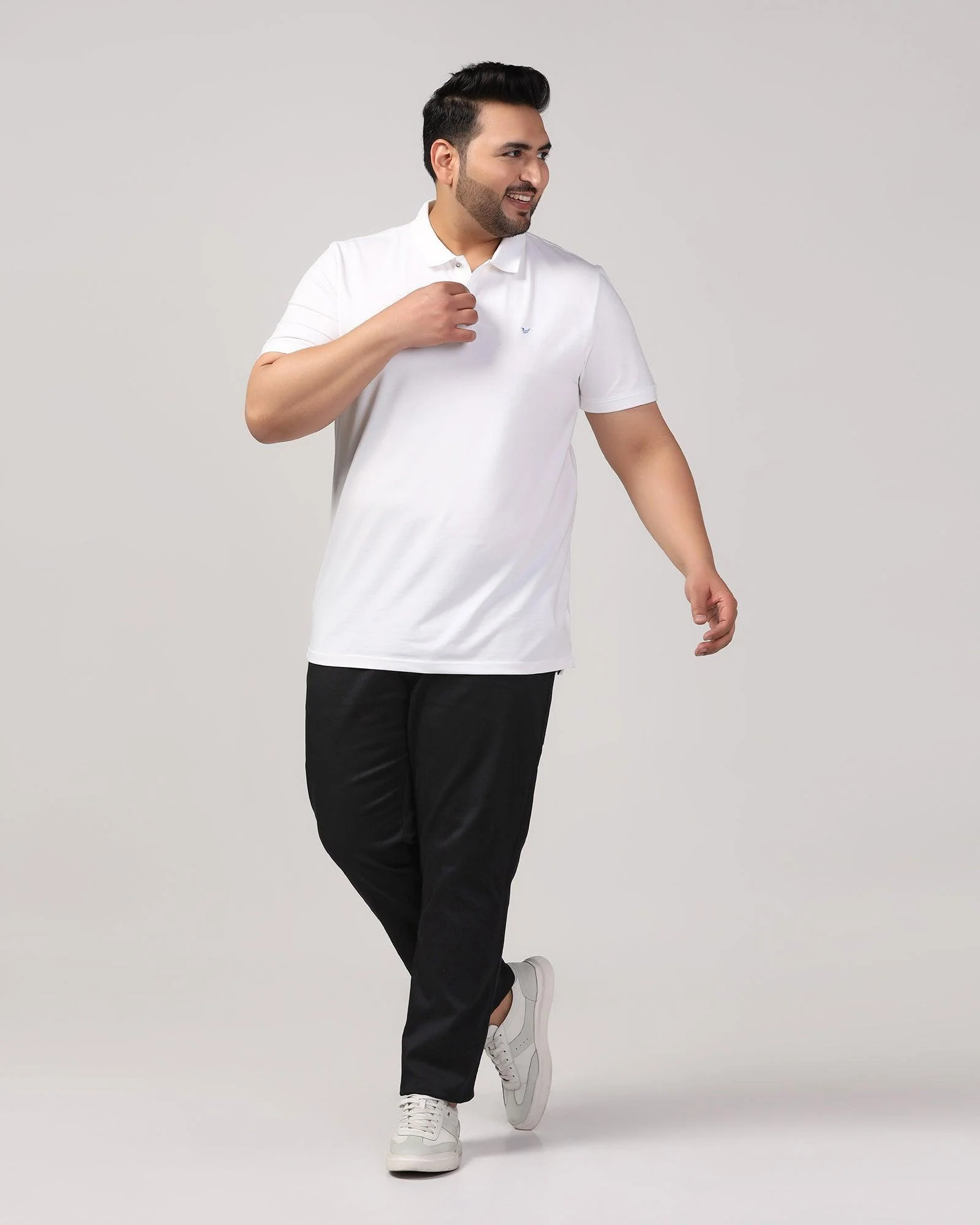 Must Haves Slim Comfort B-95 Casual Black Solid Khakis - Kimon - Image 12
