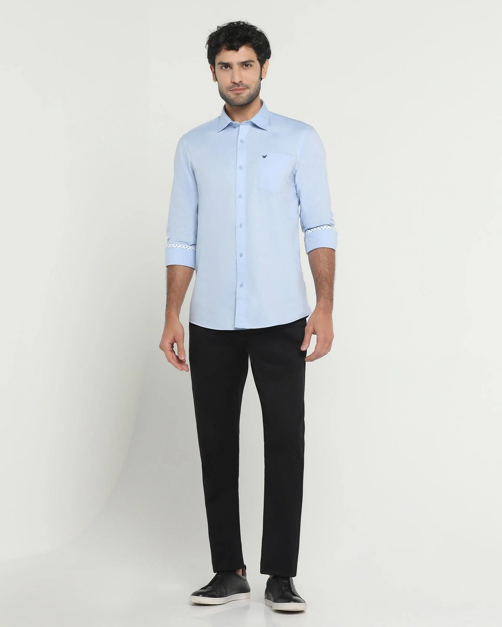 Must Haves Slim Comfort B-95 Casual Black Solid Khakis - Kimon - Image 4