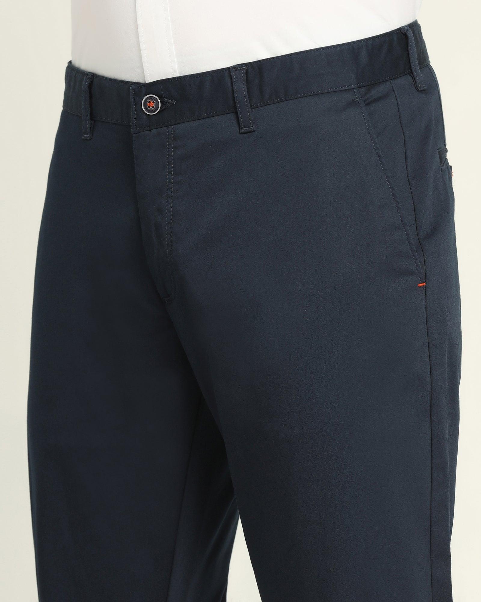 Slim Comfort B-95 Casual Twilight Navy Solid Khakis - Kolt - Image 4
