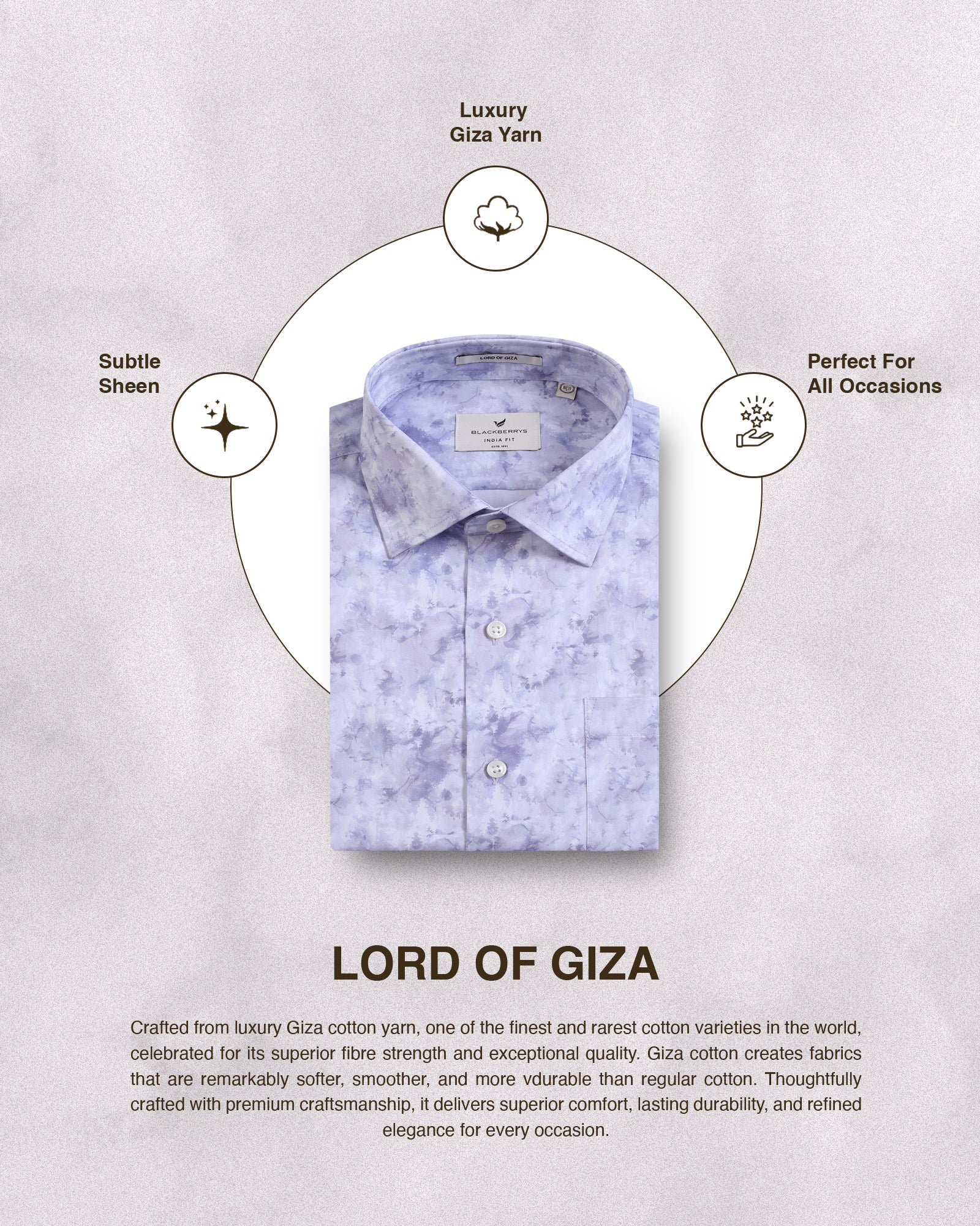 Lavender Abstract Printed Shirt - Piano - Image 5
