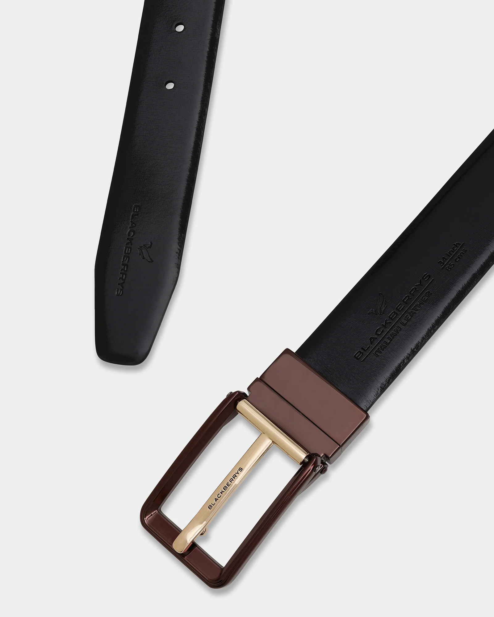 Leather Reversible Black & Brown Solid Belt - Ashdown - Image 2