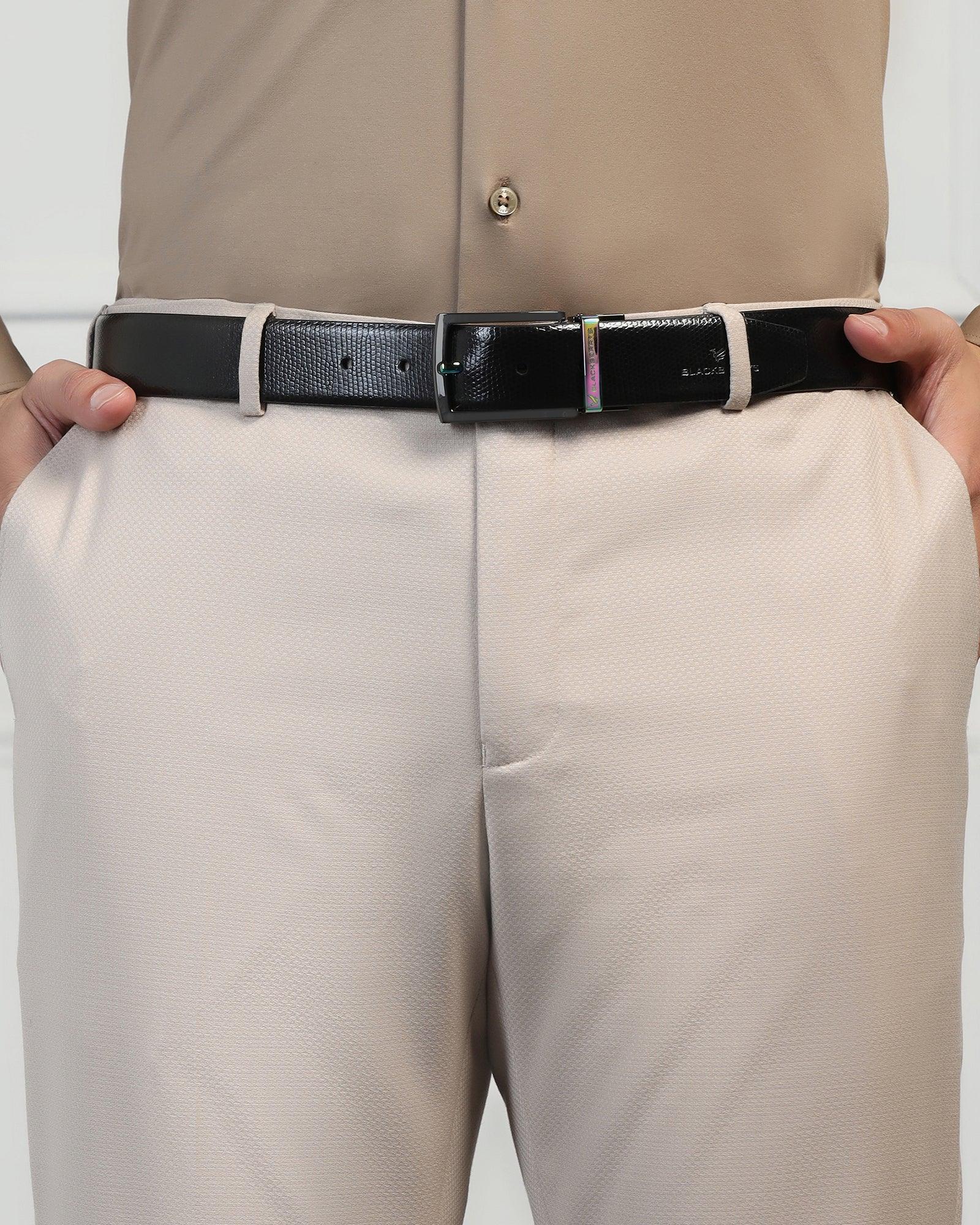 Leather Reversible Black & Brown Textured Belt - Ubaldo - Image 6