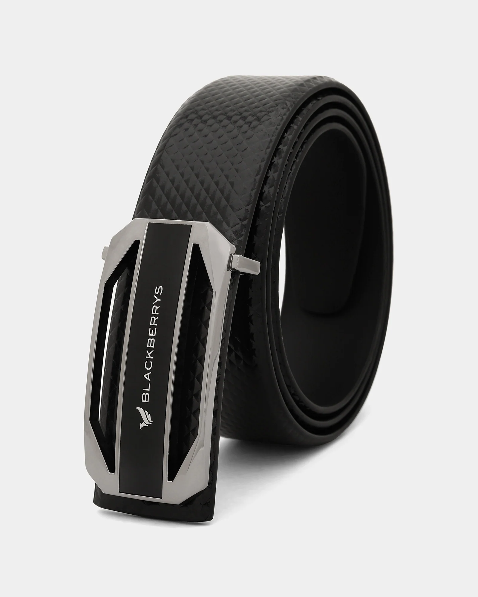 Leather Black Textured Belt - Amicola - Image 3
