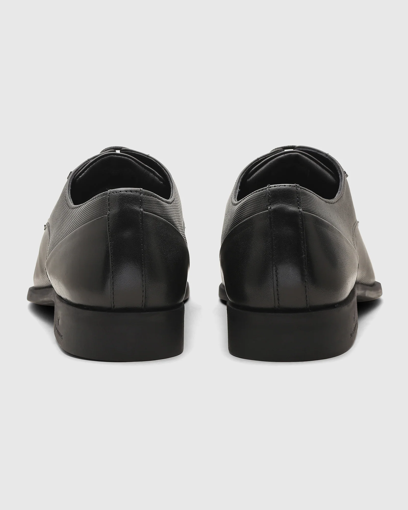 Leather Black Textured Derby Shoes - New Kerry - Image 3