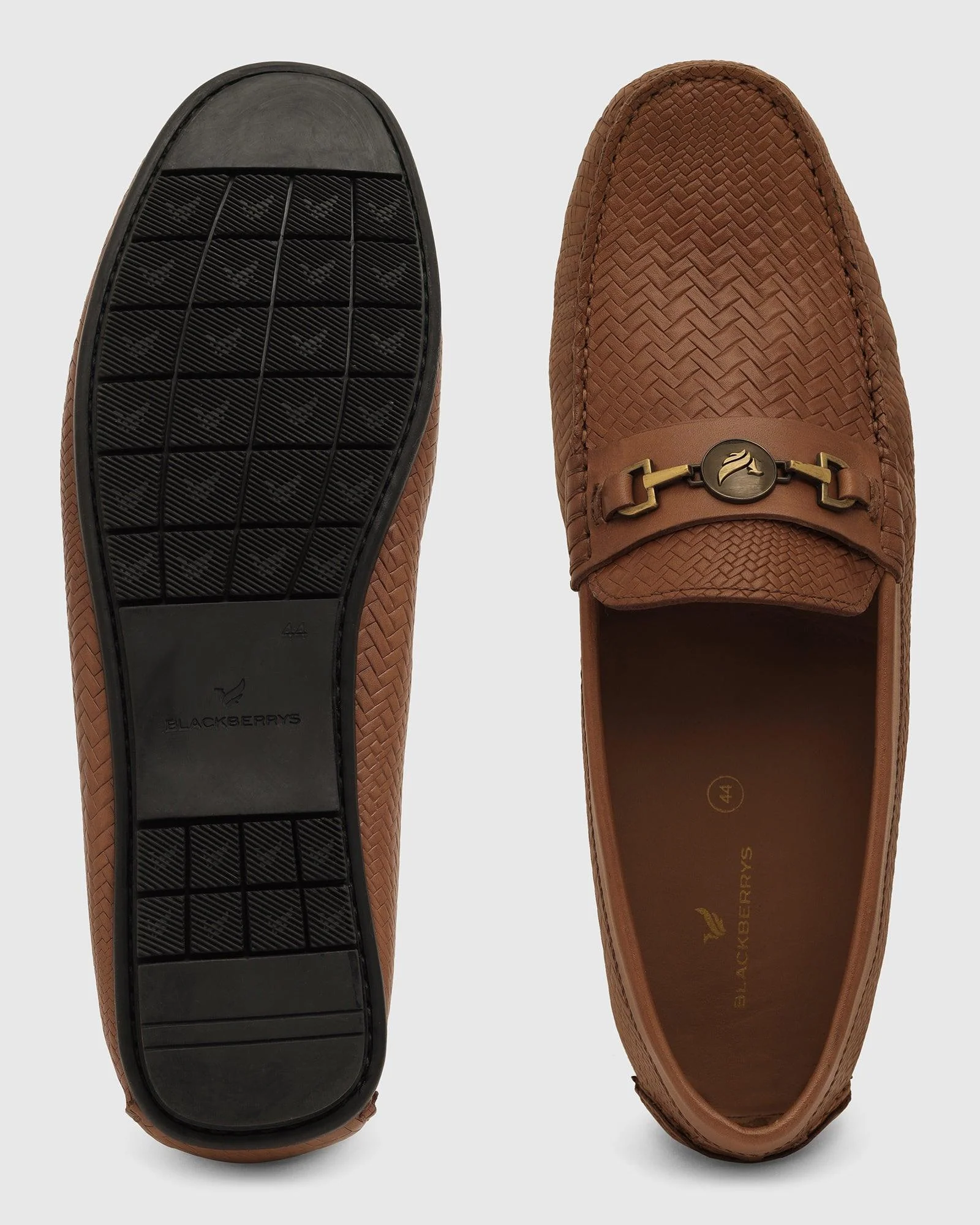 Leather Casual Tan Textured Loafers Shoes - Thread - Image 3