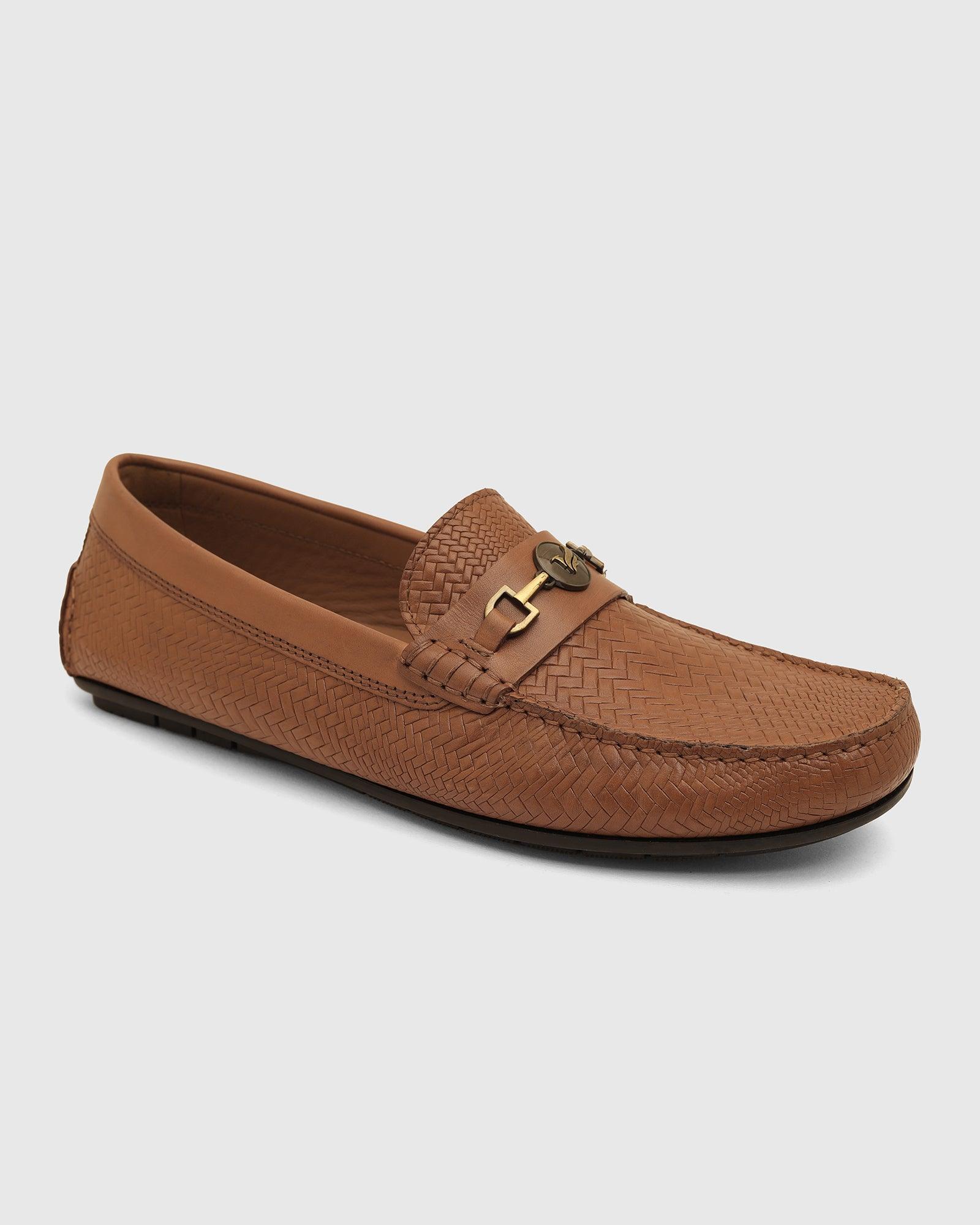 Leather Casual Tan Textured Loafers Shoes - Thread - Image 7