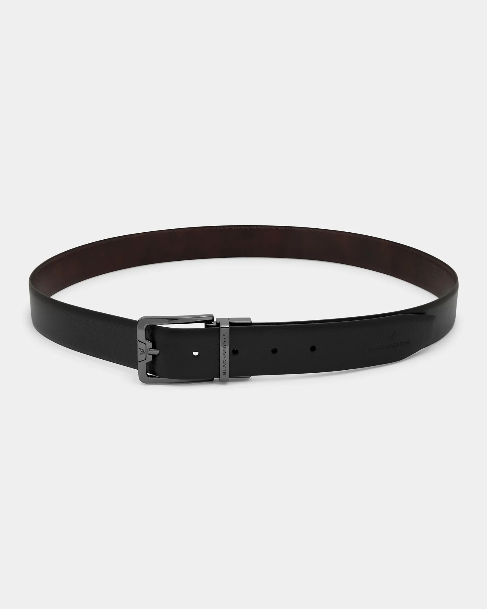 Leather Reversible Black & Burgandy Textured Belt - Arizona - Image 5