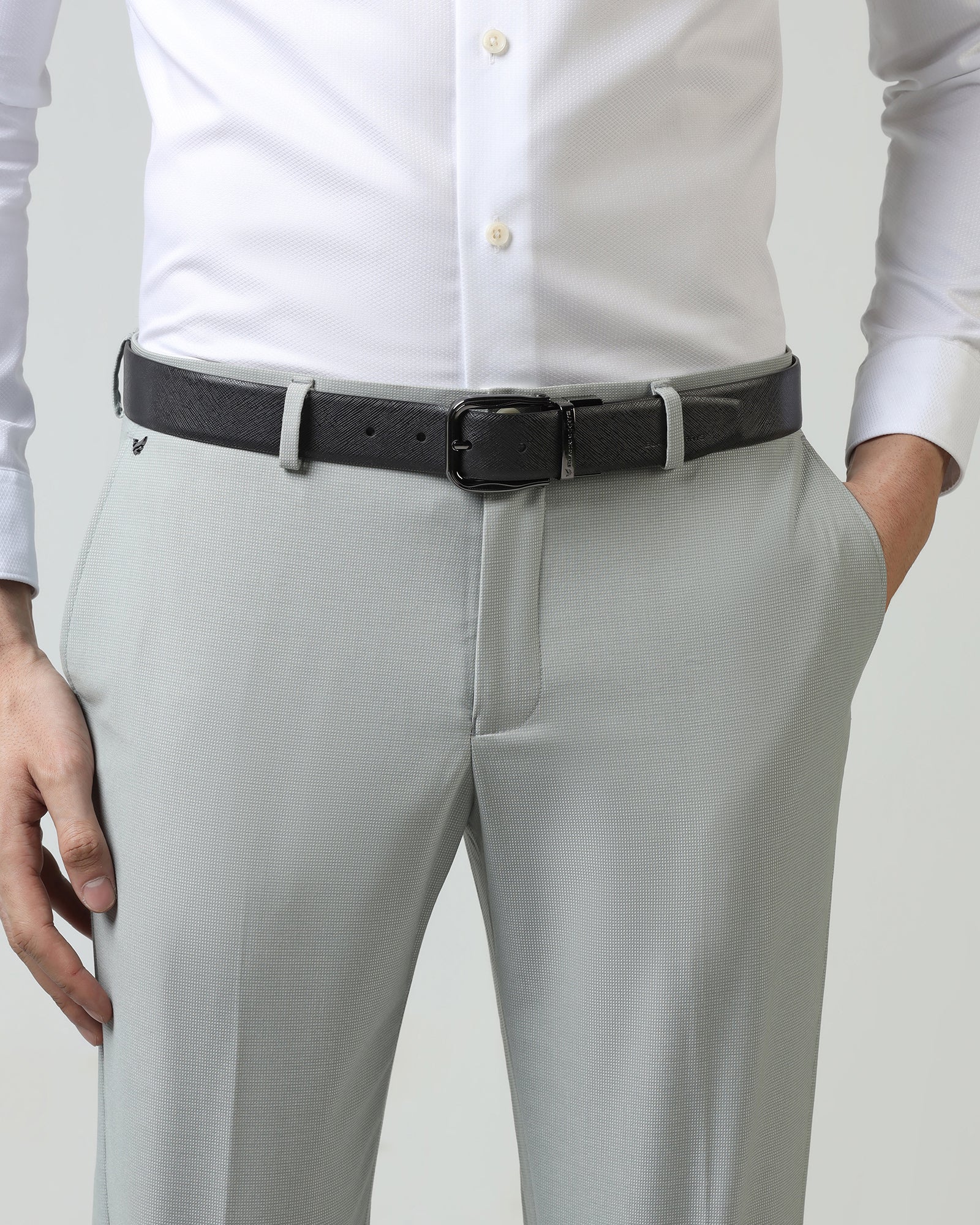 Leather Reversible Black & Tan Solid Belt - Vitus - Image 6