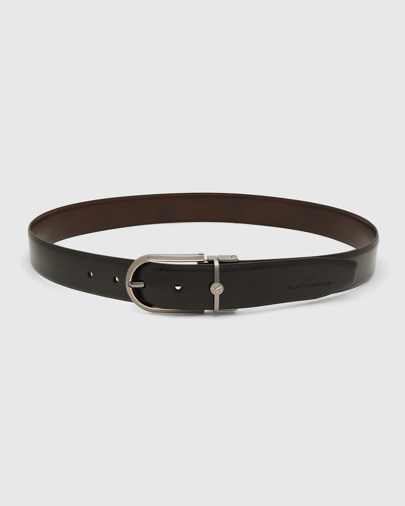 Leather Reversible Wine & Black Solid Belt - Valu - Image 5
