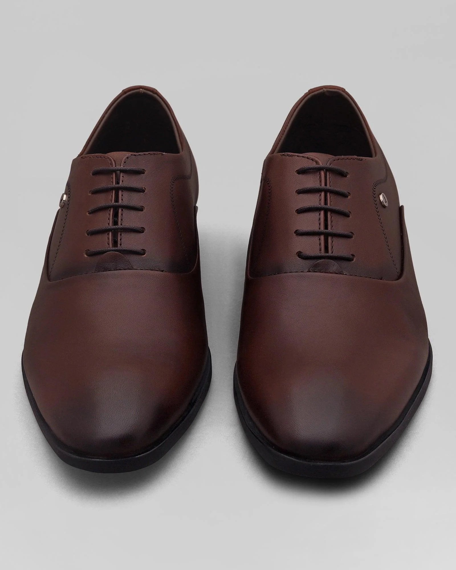 Must Haves Leather Burgundy Solid Oxford Shoes - Lebum - Image 5