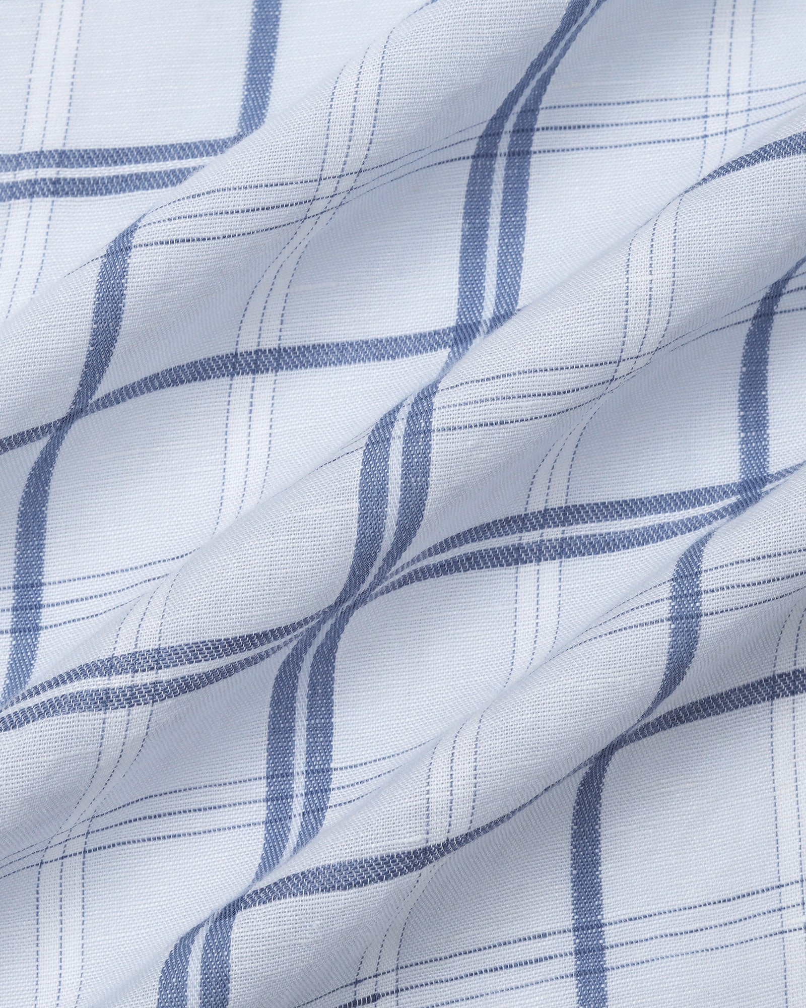 Light Blue Linen Check Shirt - Jomix - Image 6