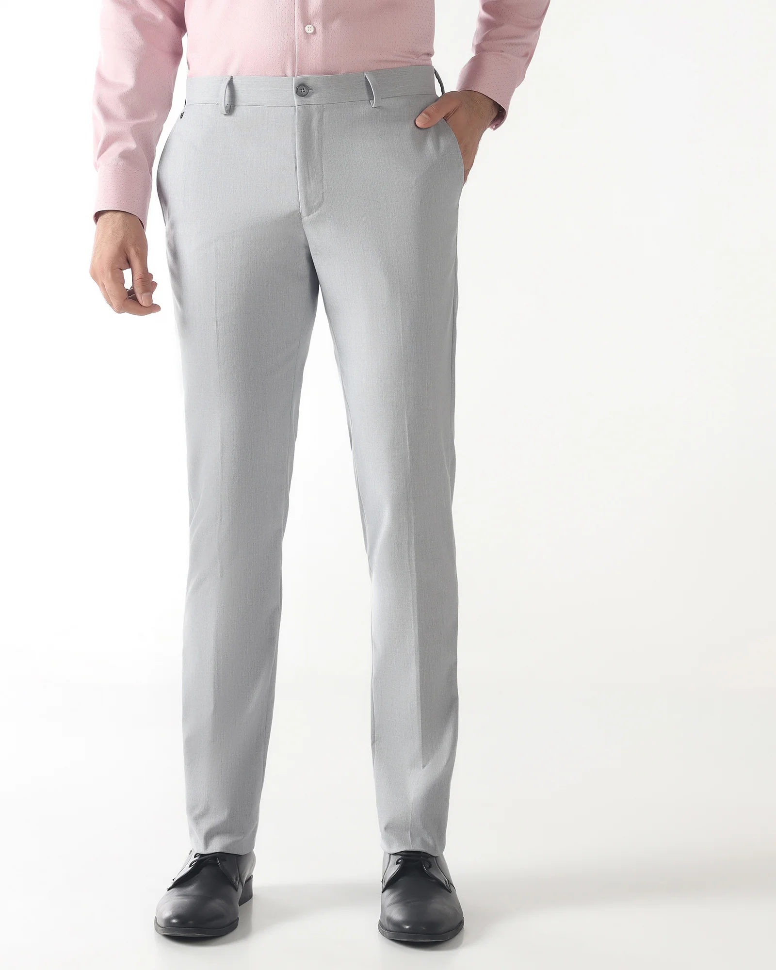 Light Grey Solid Trouser - Malone - Image 3