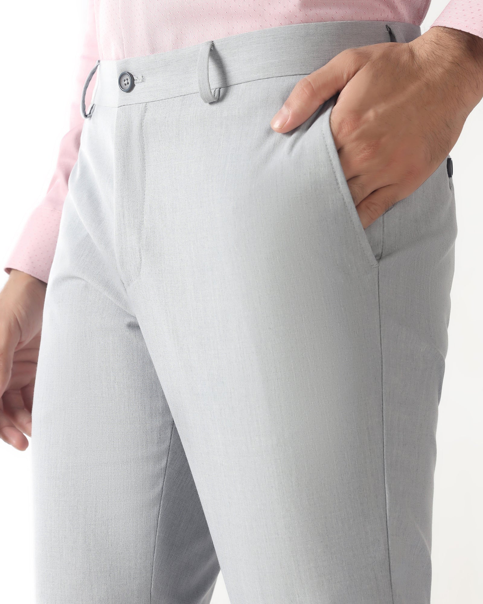Light Grey Solid Trouser - Malone - Image 4