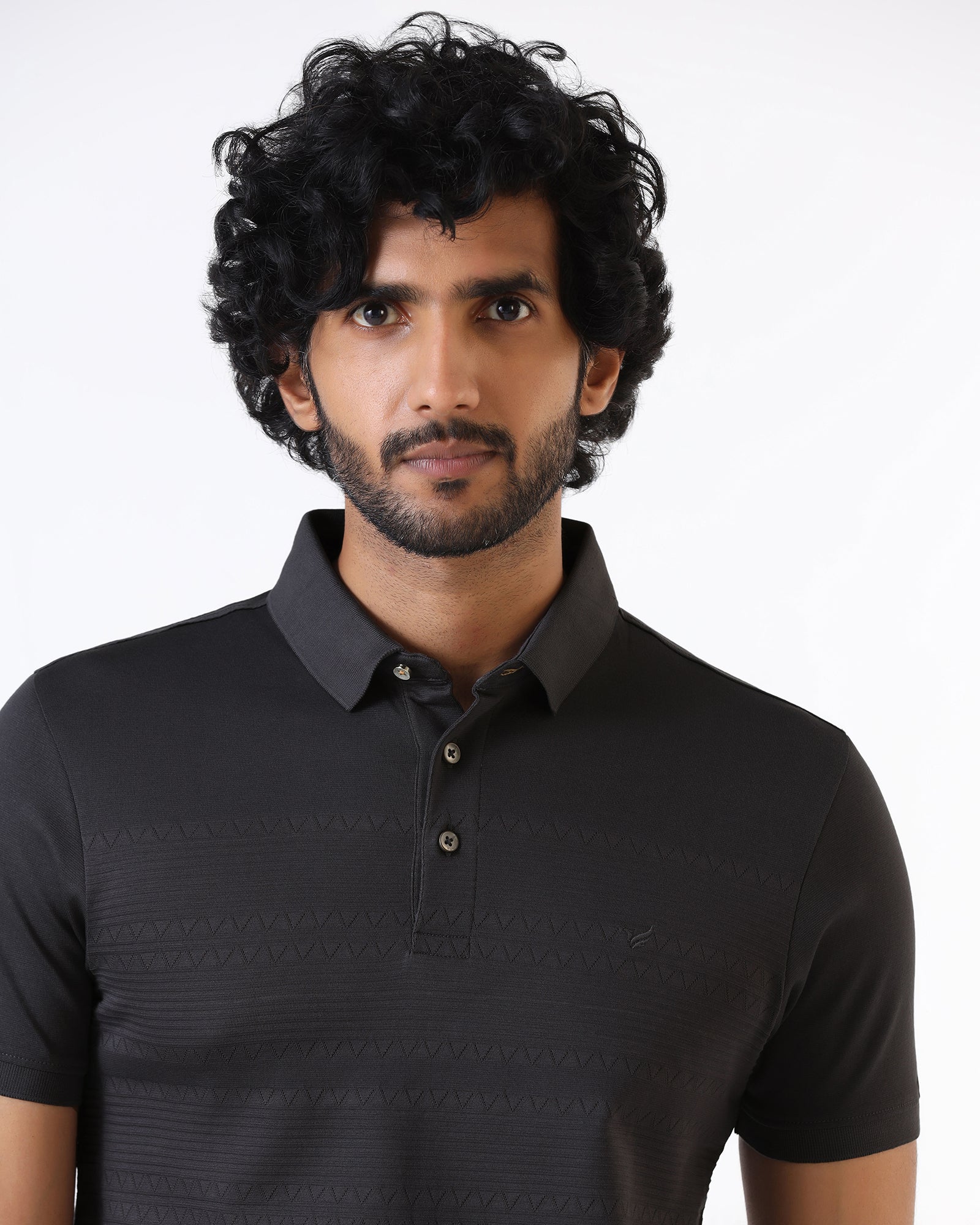 Light Grey Textured Polo - Jap - Image 4