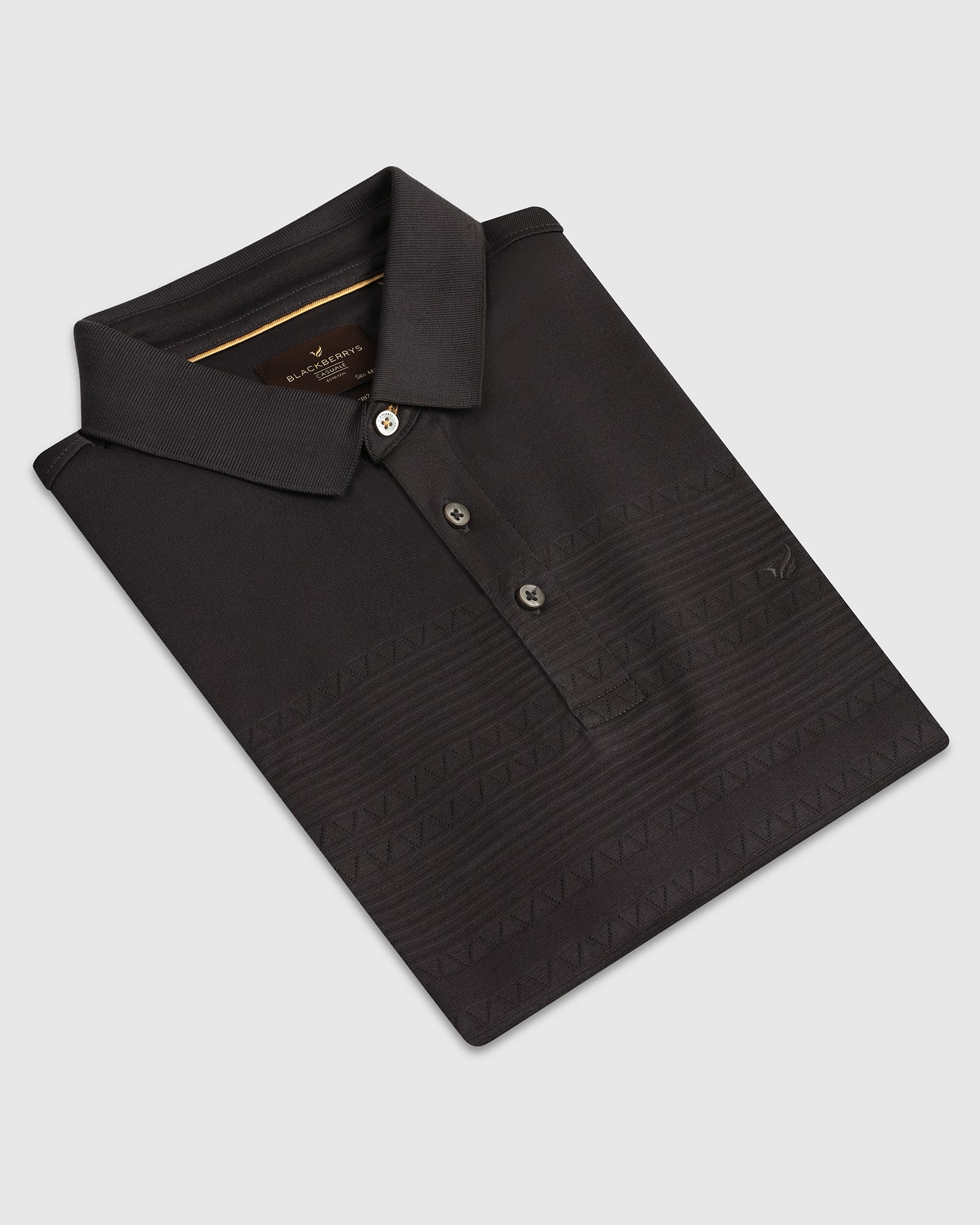 Light Grey Textured Polo - Jap - Image 5