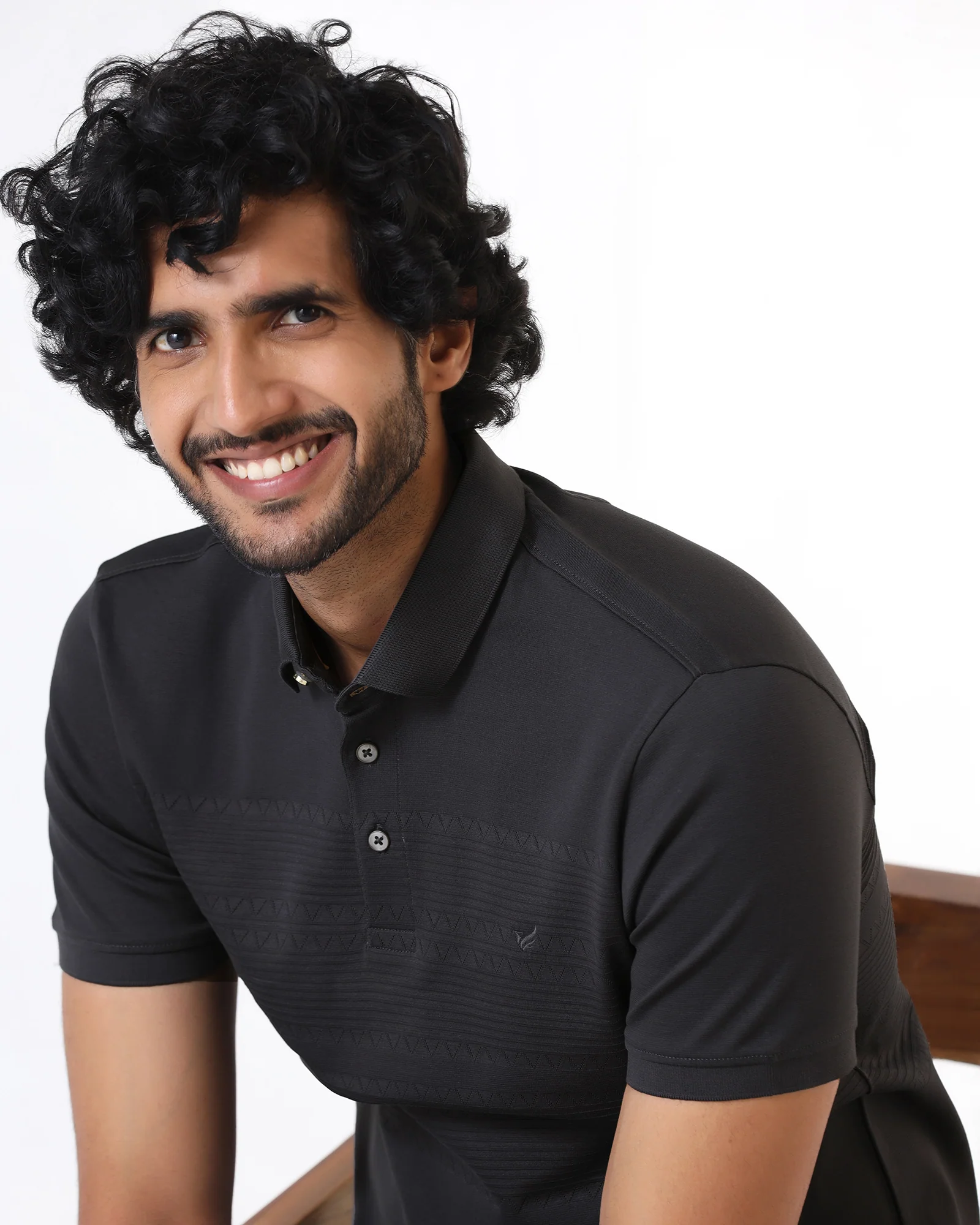 Light Grey Textured Polo - Jap - Image 8
