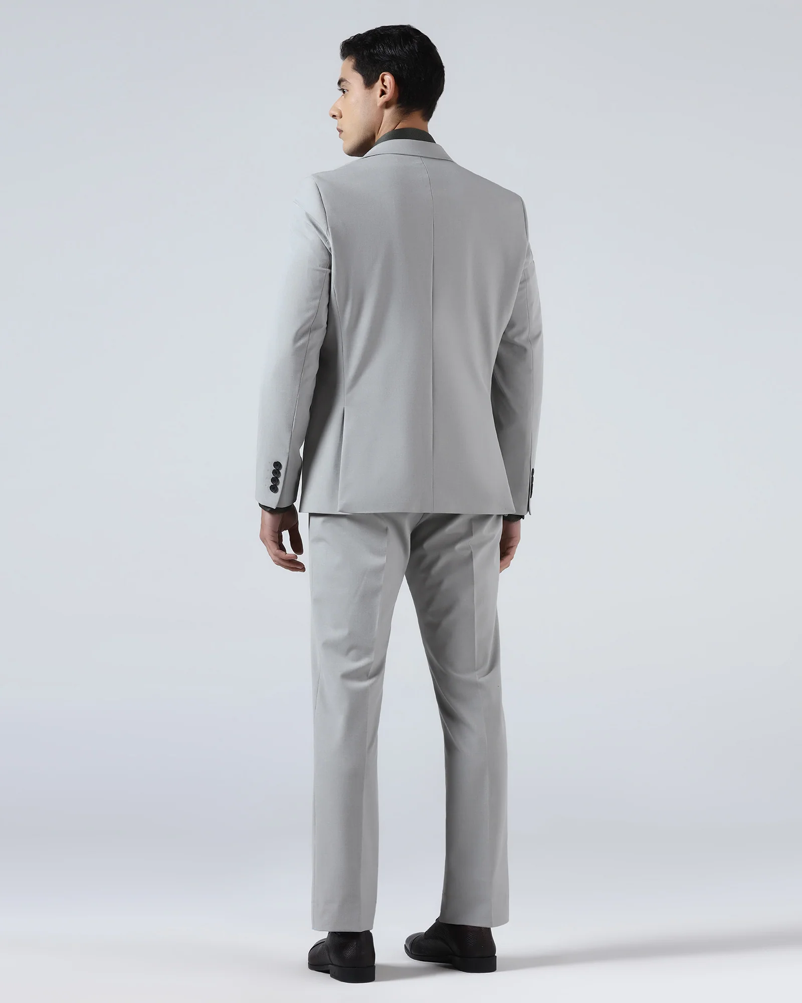 Light Grey Two Piece Solid Suit - Hedra - Image 2