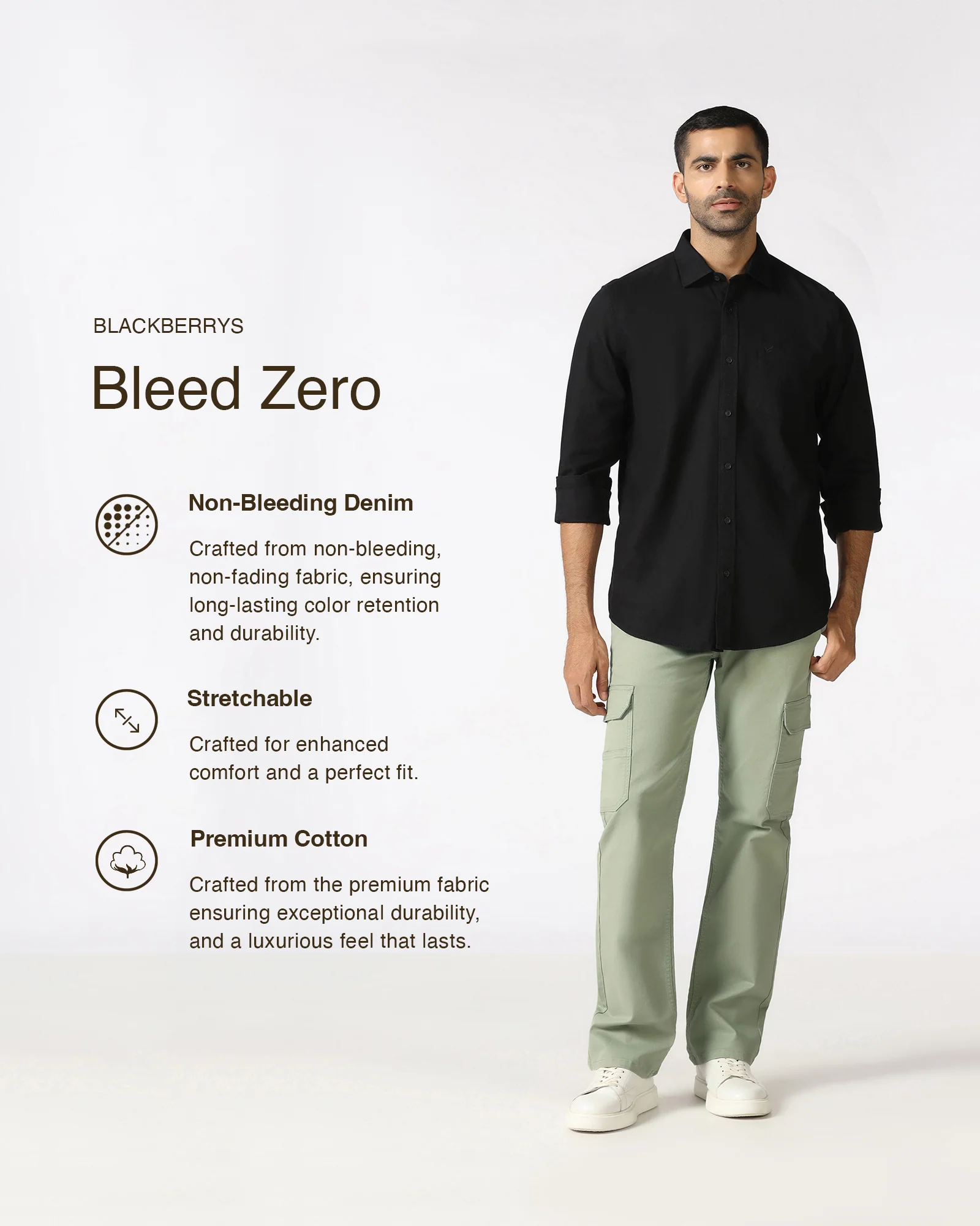 Light Olive Bleed Zero Straight Comfort Jeans - Hans - Image 3