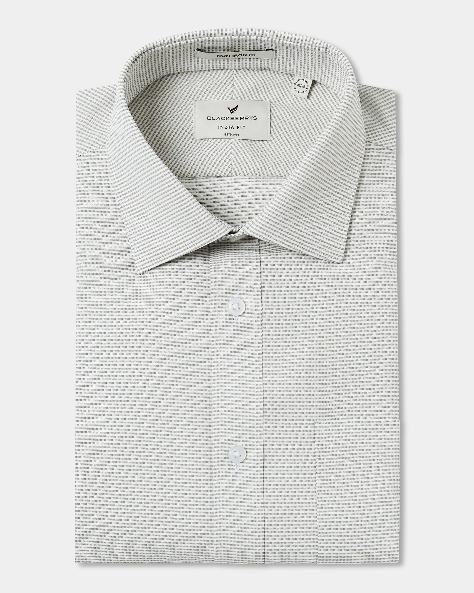 Light Olive Non Iron Textured Shirt - Rise E - Image 5