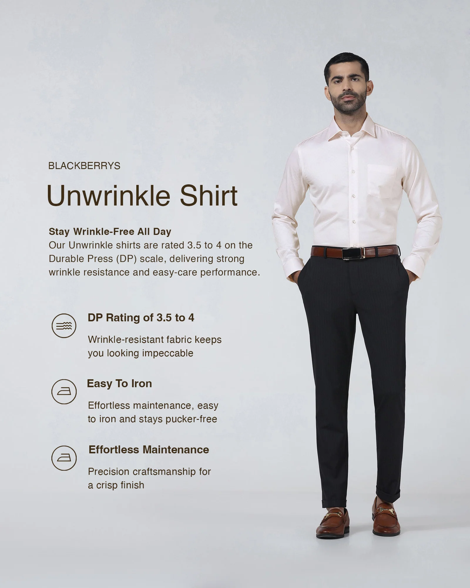 Light Pink Unwrinkle Textured Shirt - Easton - Image 3