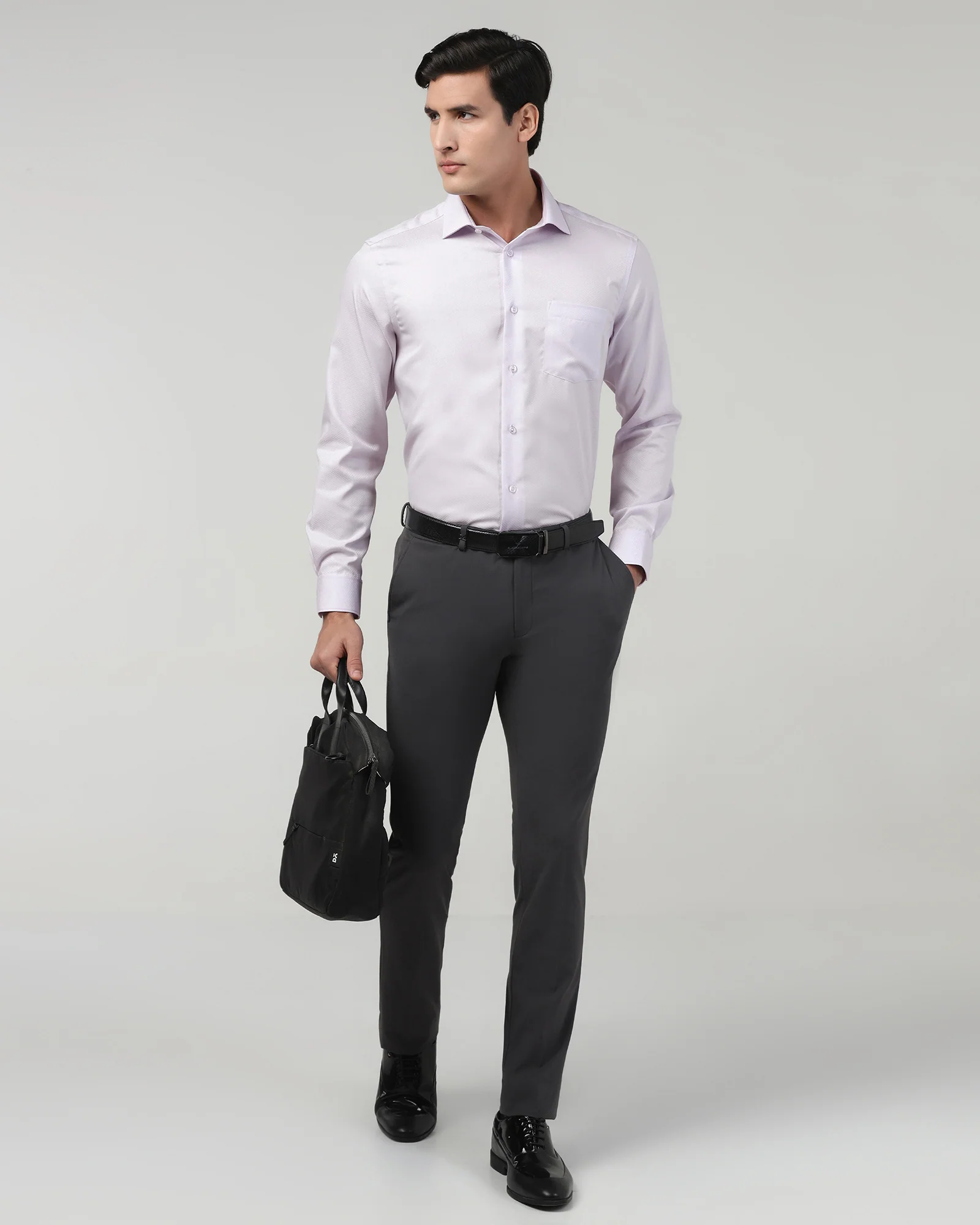 Lilac Non Iron Textured Shirt - Erik - Image 7