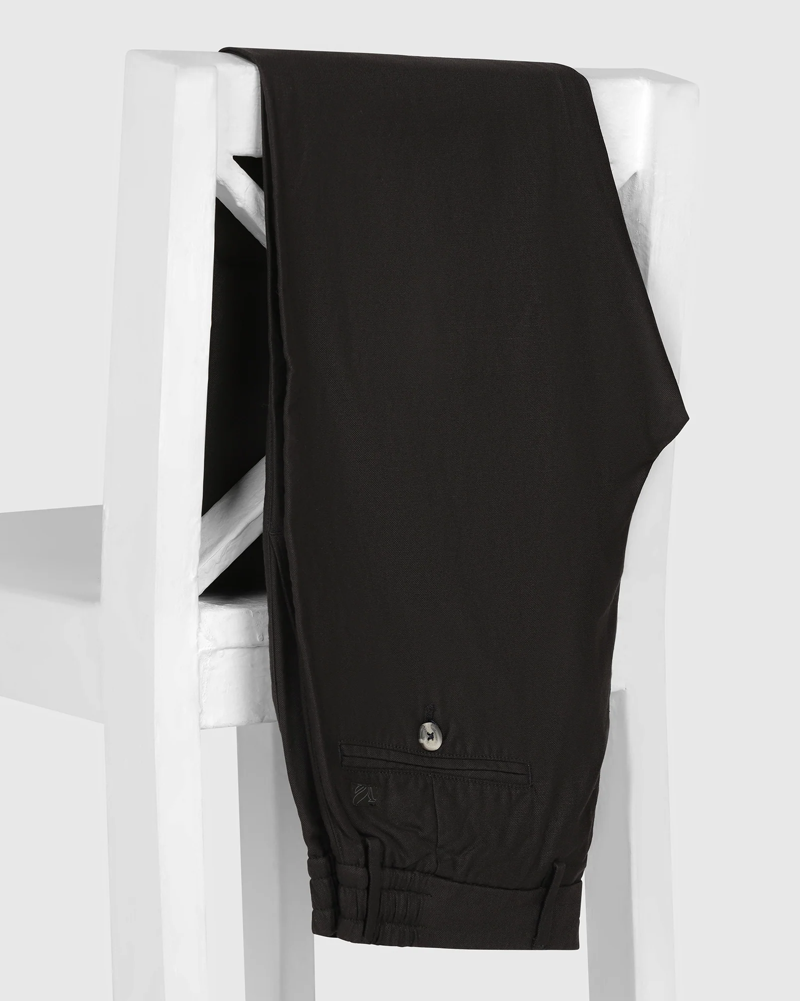Linen Slim Comfort B-95 Casual Black Solid Khakis - Edwin - Image 5