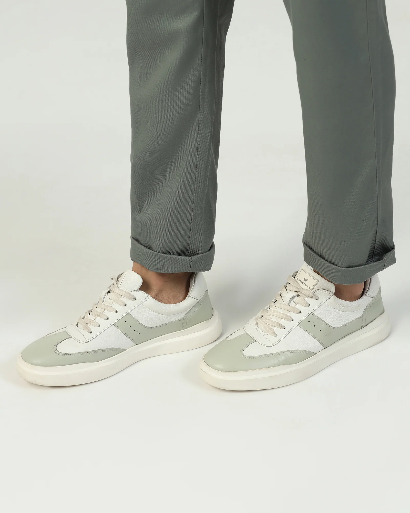Linen Slim Comfort B-95 Casual Light Olive Solid Khakis - Edwin - Image 9