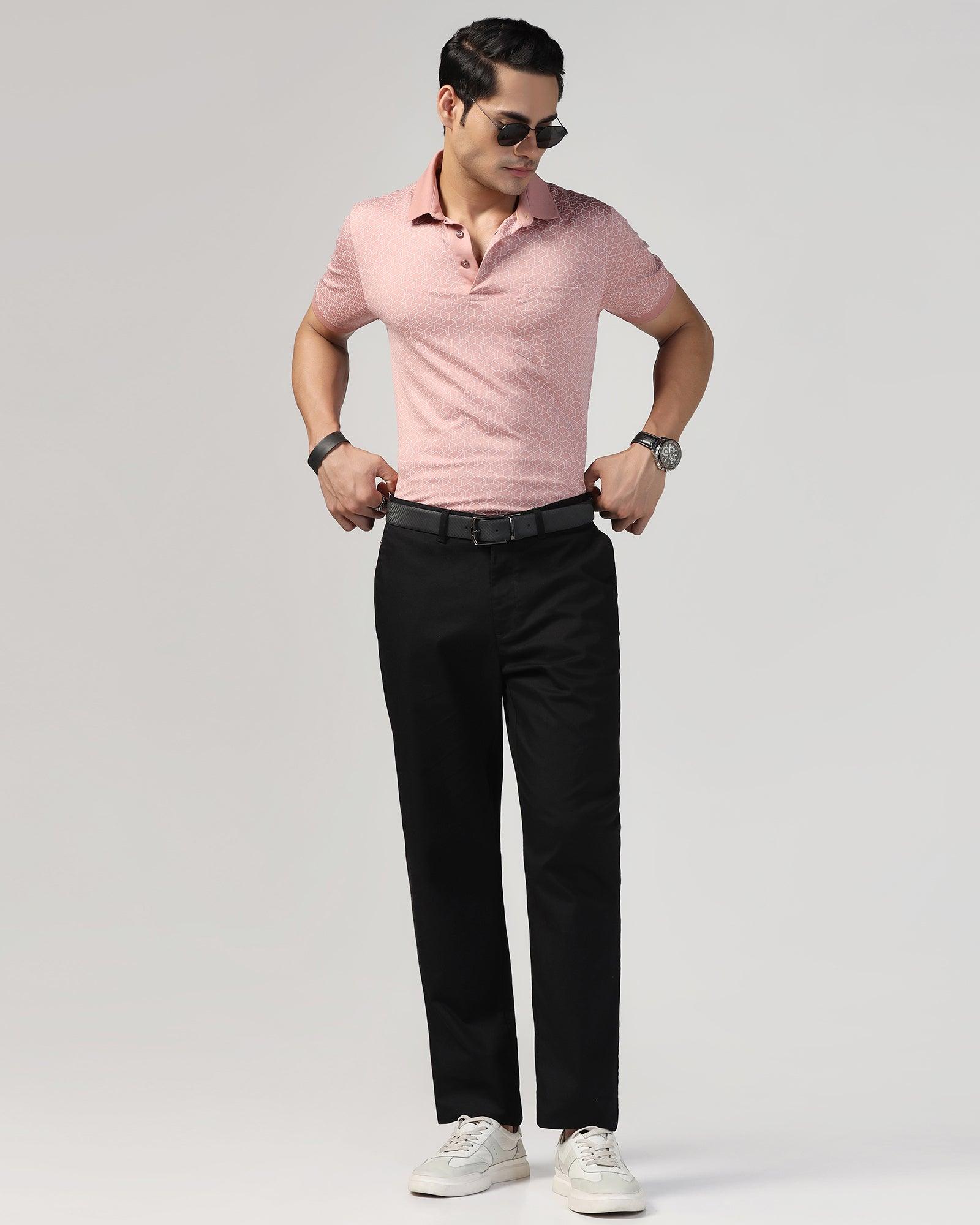 Straight B-90 Casual Black Textured Khakis - Kart - Image 8