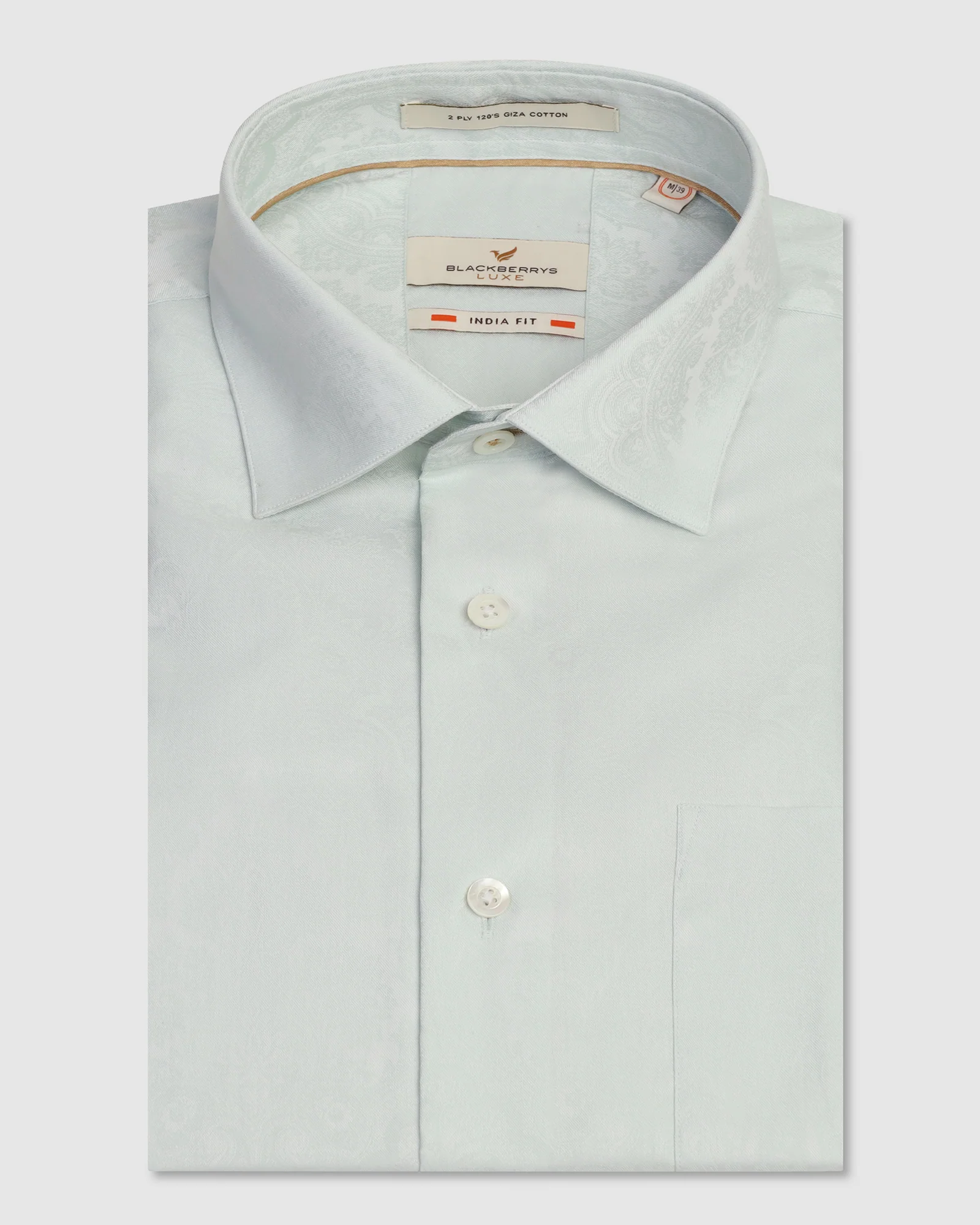 Luxe Formal Aqua Jacquard Shirt - Zinnia - Image 5