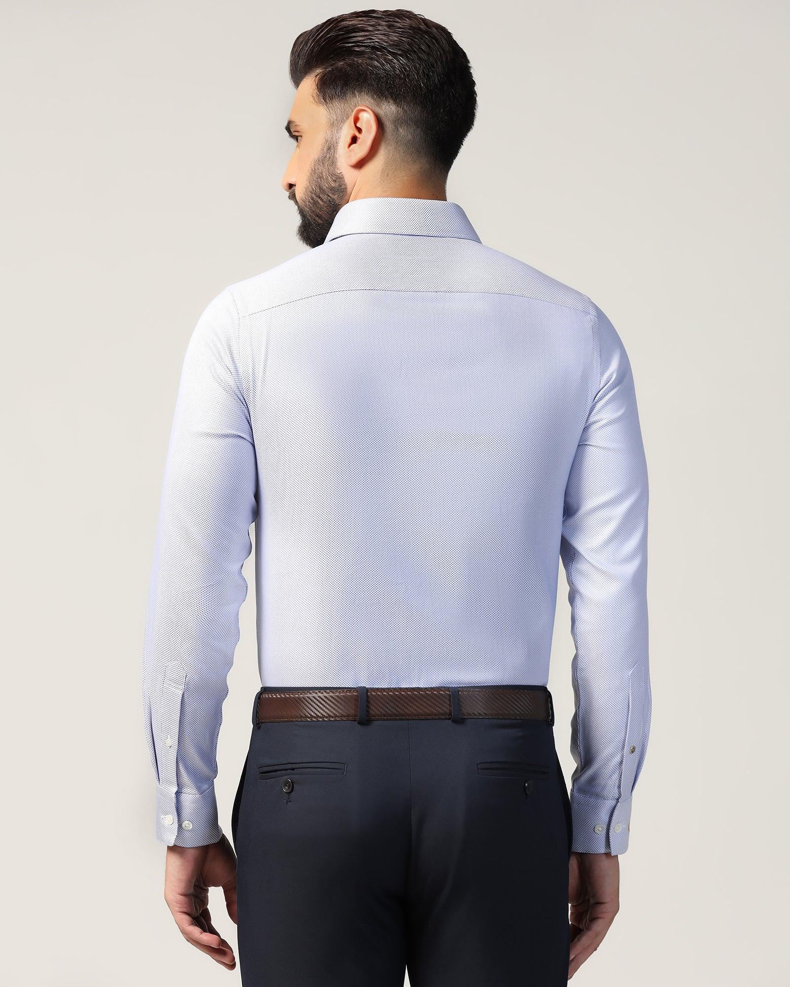 Luxe Formal Blue Textured Shirt - Plan - Image 2
