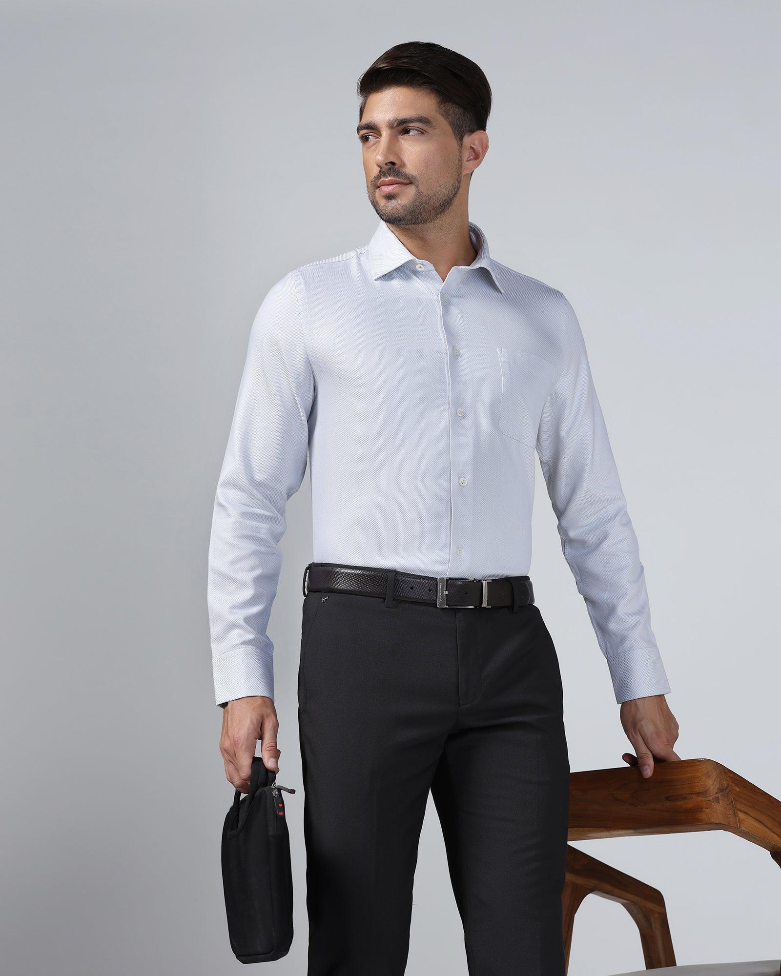 Luxe Formal Grey Textured Shirt - Plan - Image 7