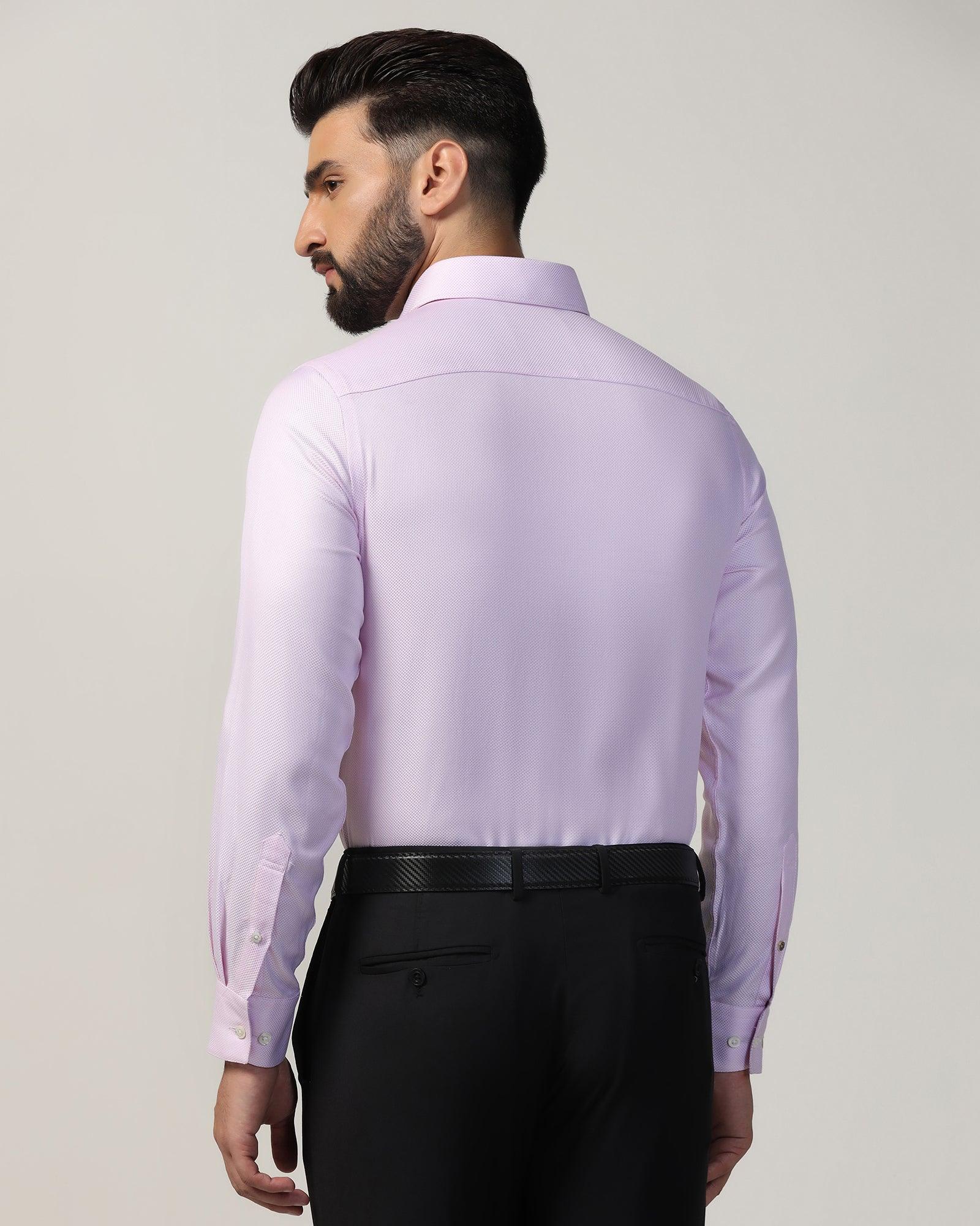 Luxe Formal Pink Textured Shirt - Plan - Image 2