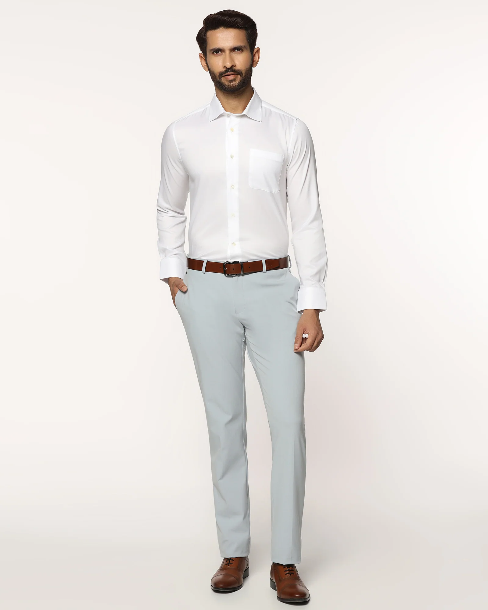 Luxe Formal White Textured Shirt - Twix - Image 3