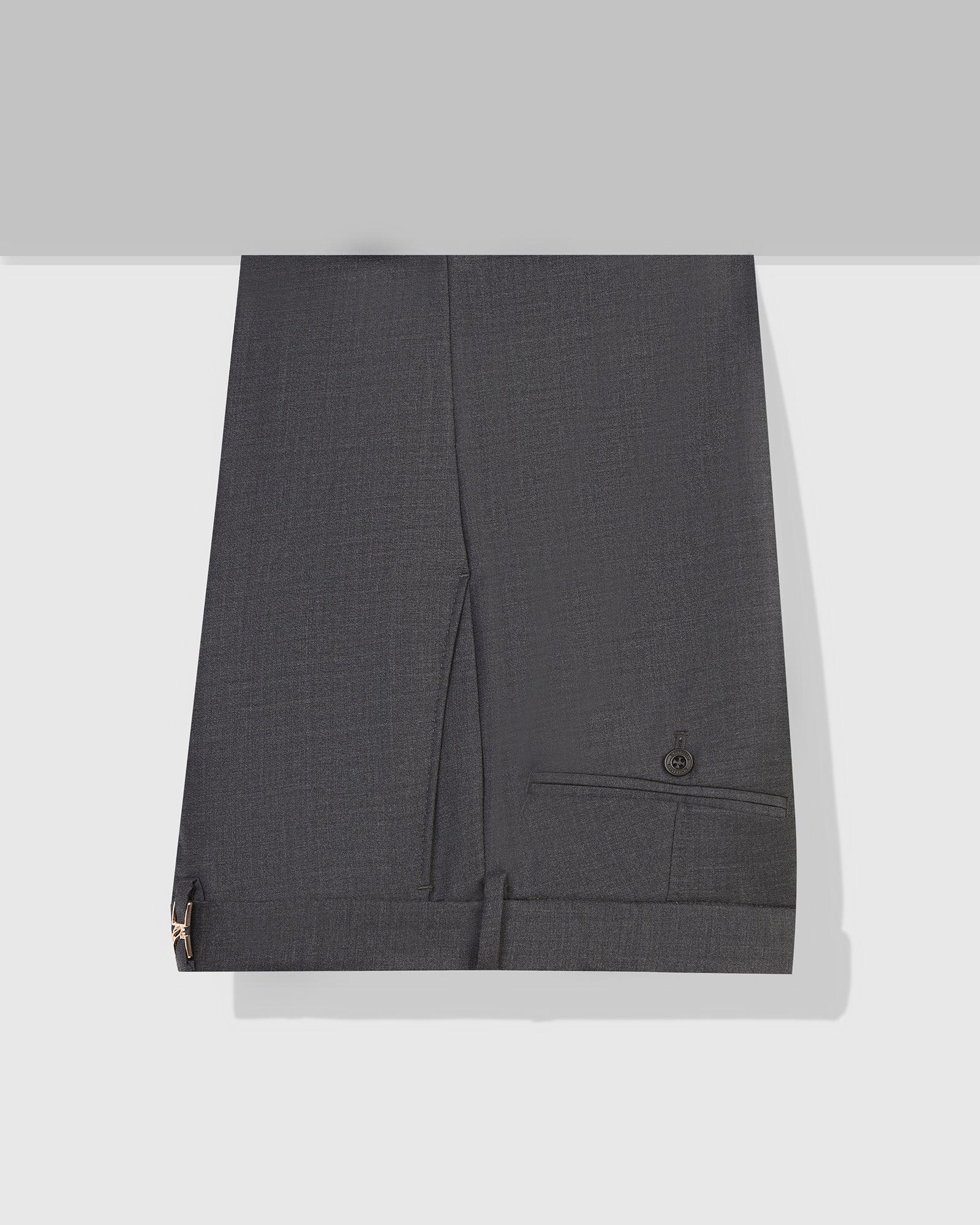 Luxe Slim Comfort B-95 Formal Charcoal Solid Trouser - Lamborghini - Image 5