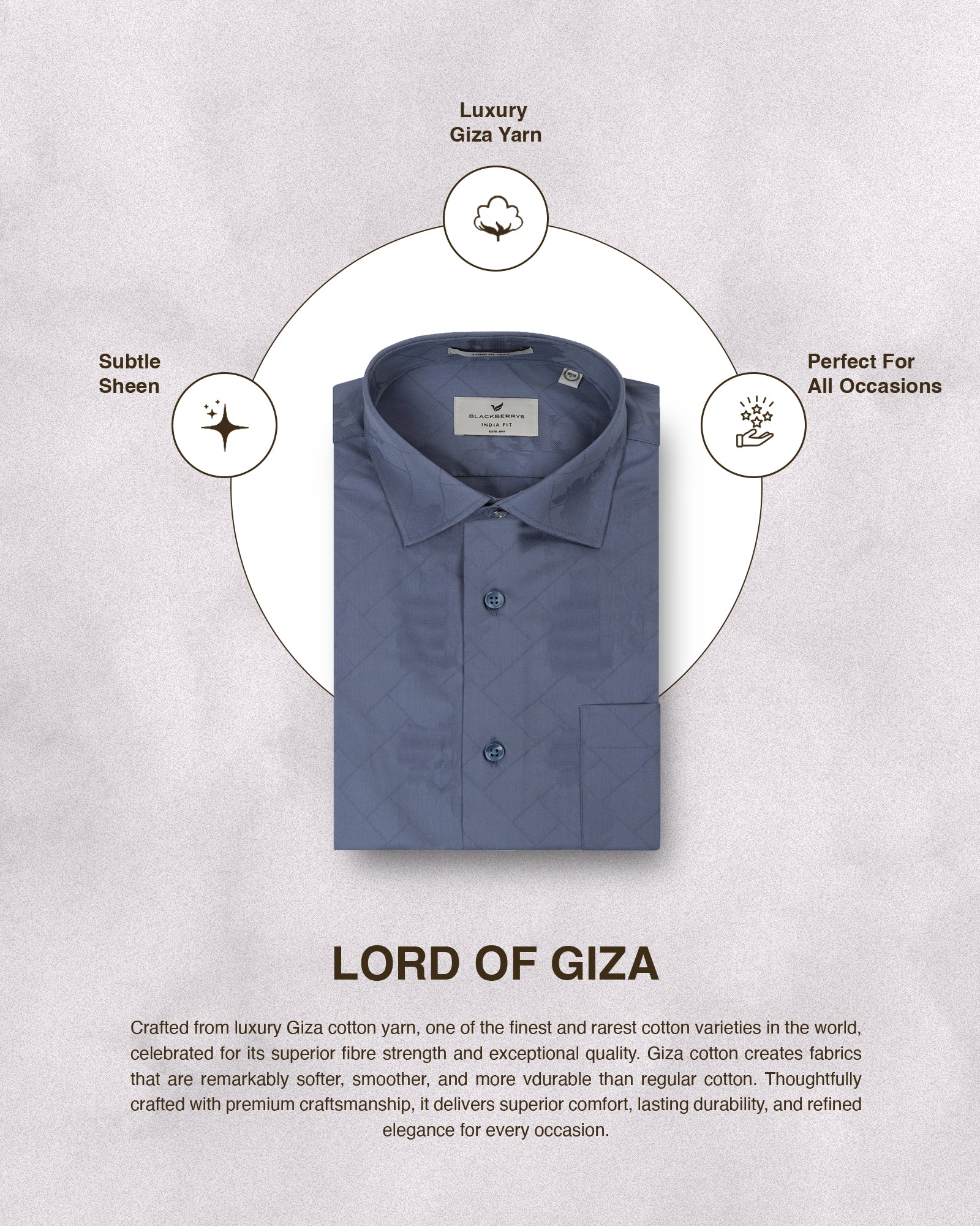 Mid Blue Jacquard Shirt - Ramen - Image 5