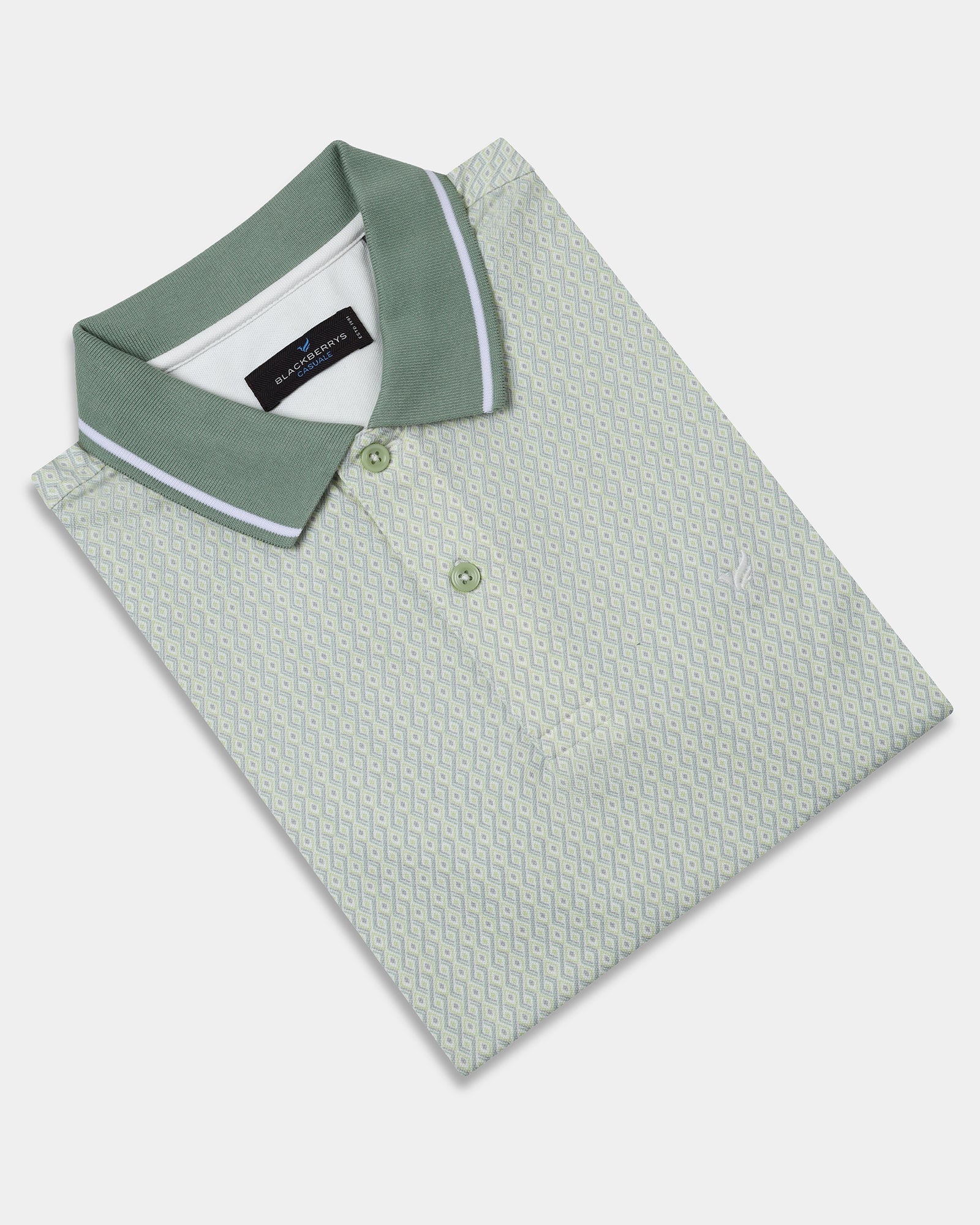 Mint Green Printed Polo - Mini - Image 5