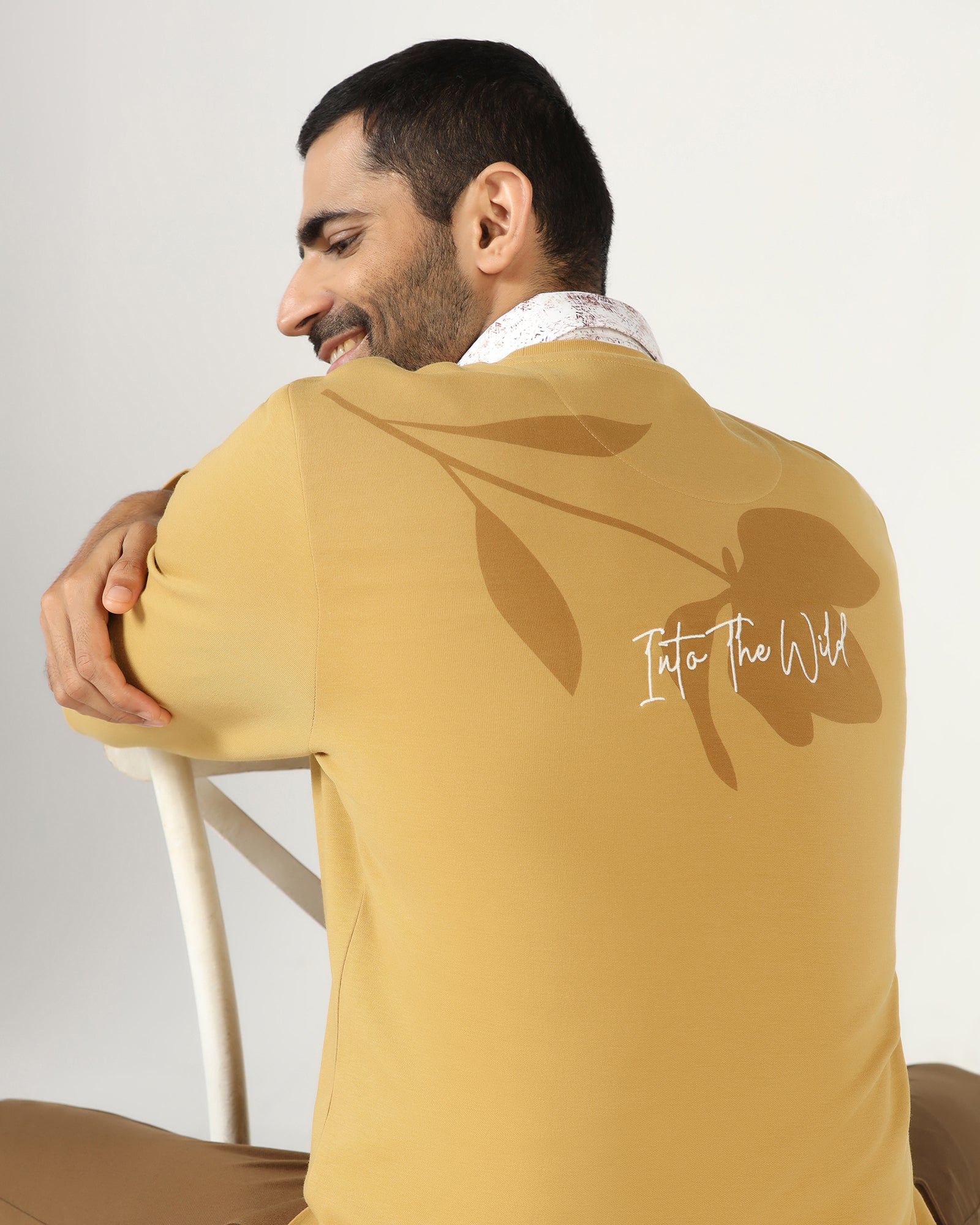 Mustard Crew Neck Solid Sweatshirt - Eve - Image 9