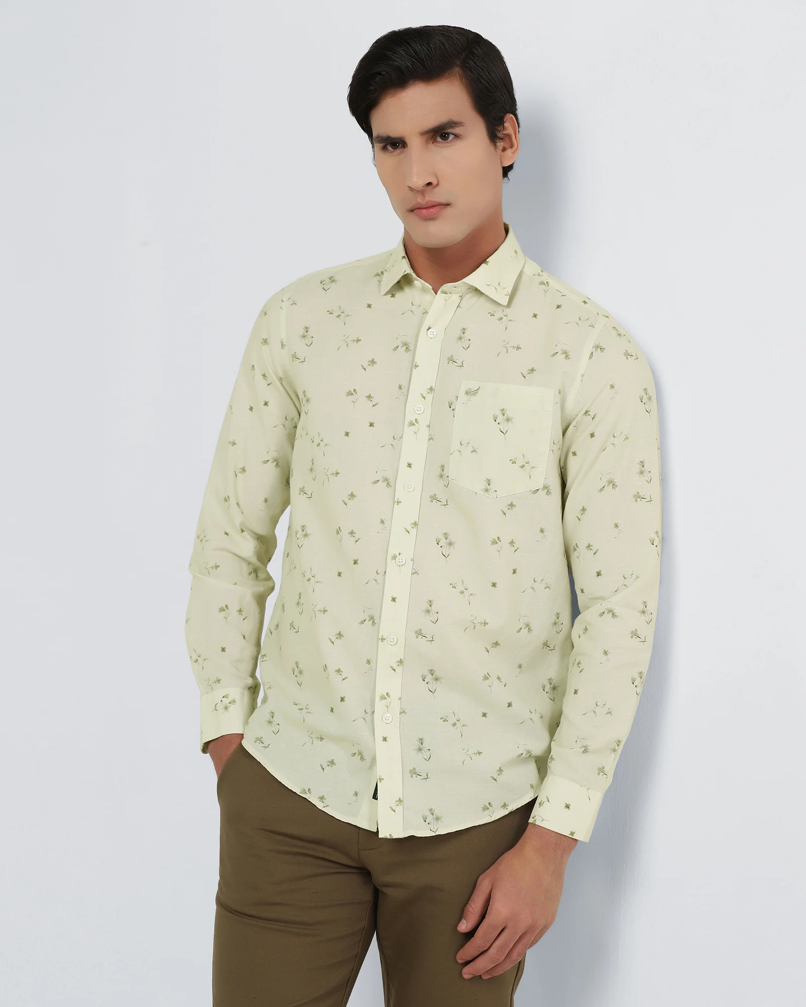Natural Linen Printed Shirt - Arigo - Image 7