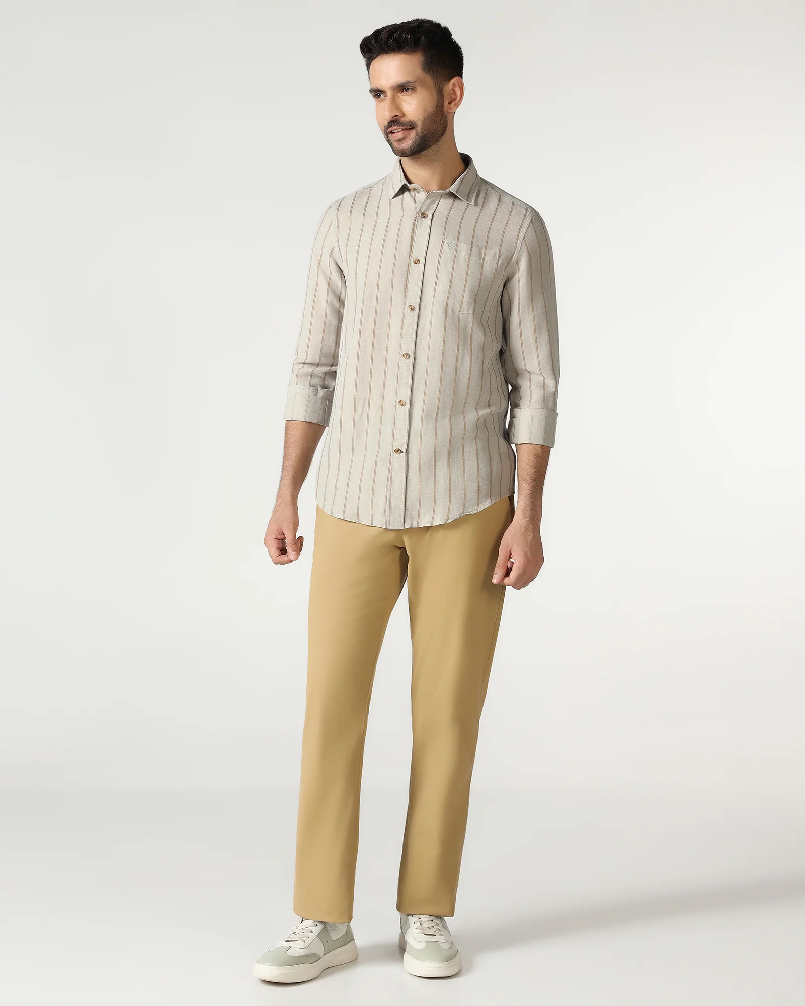 Natural Linen Stripe Shirt - Raydon - Image 3