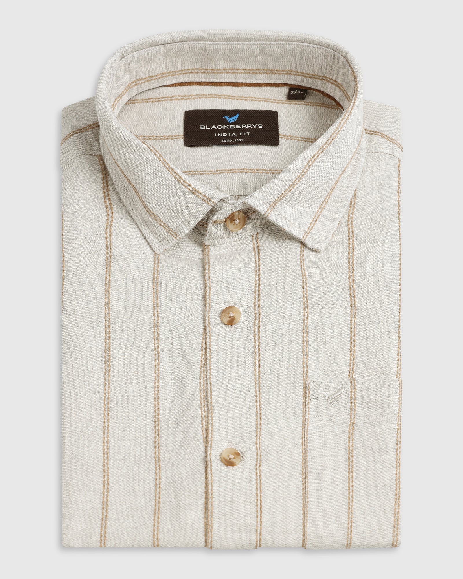 Natural Linen Stripe Shirt - Raydon - Image 5