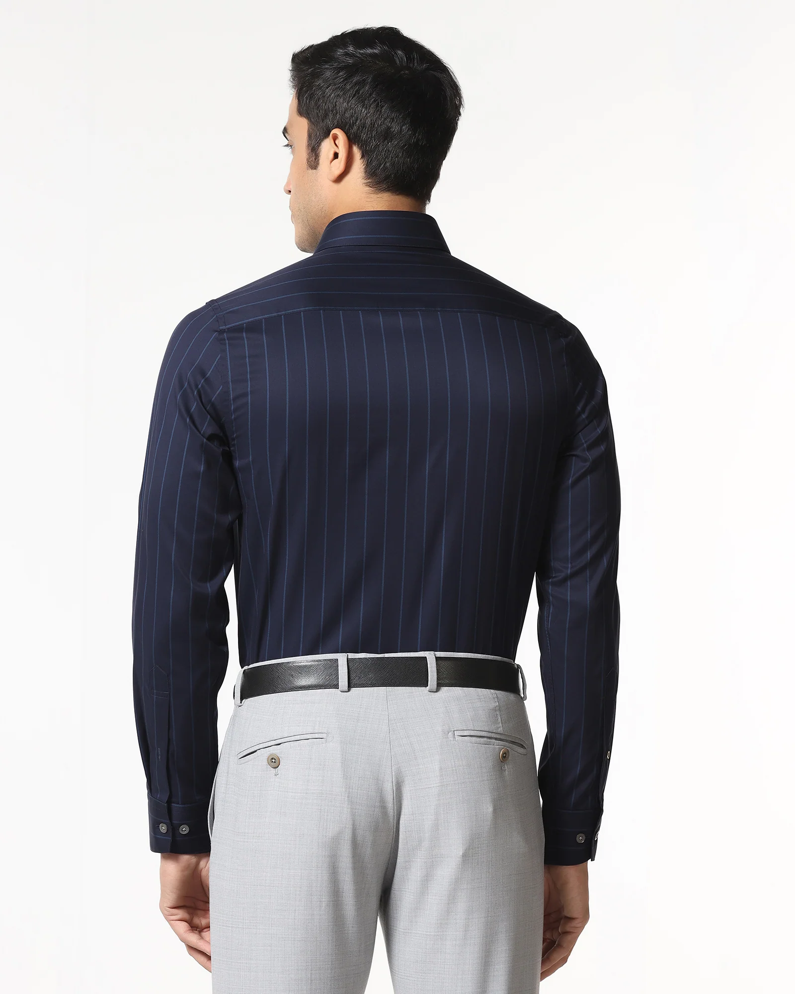 Navy Luxe Stripe Shirt - Stake - Image 2