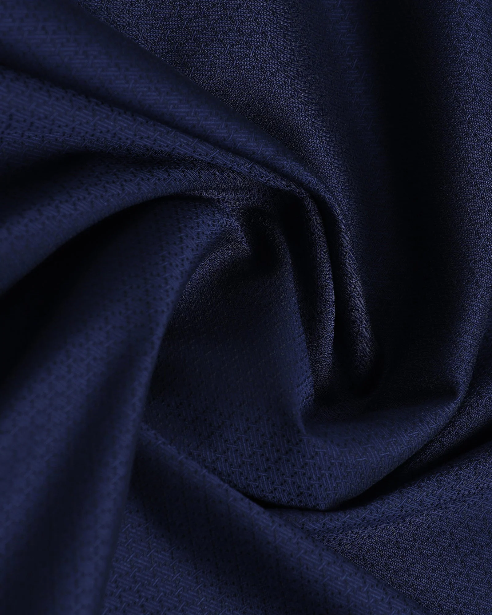 Navy Non Iron Textured Shirt - Emerald - Image 6