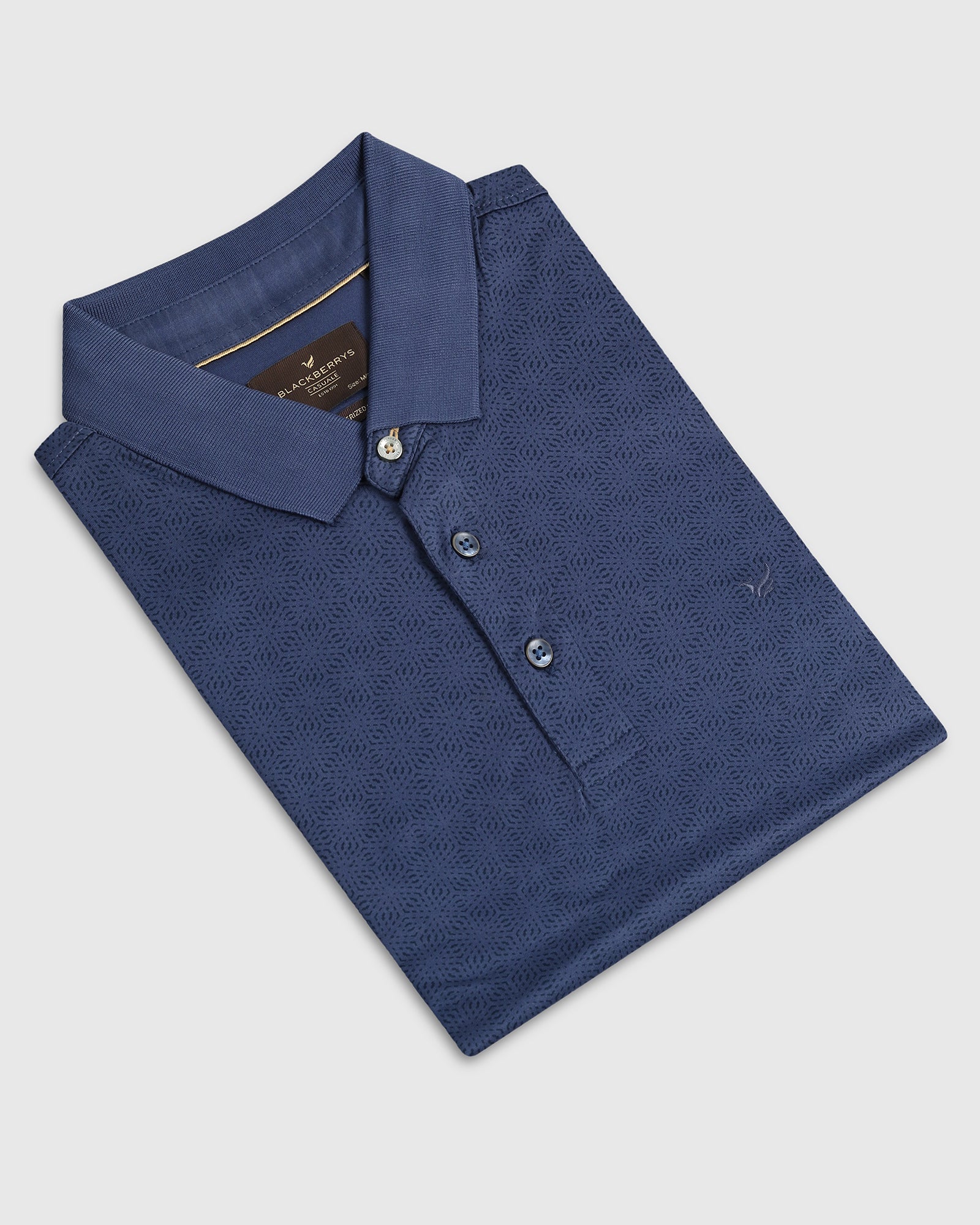 Navy Printed Polo - Peter - Image 5
