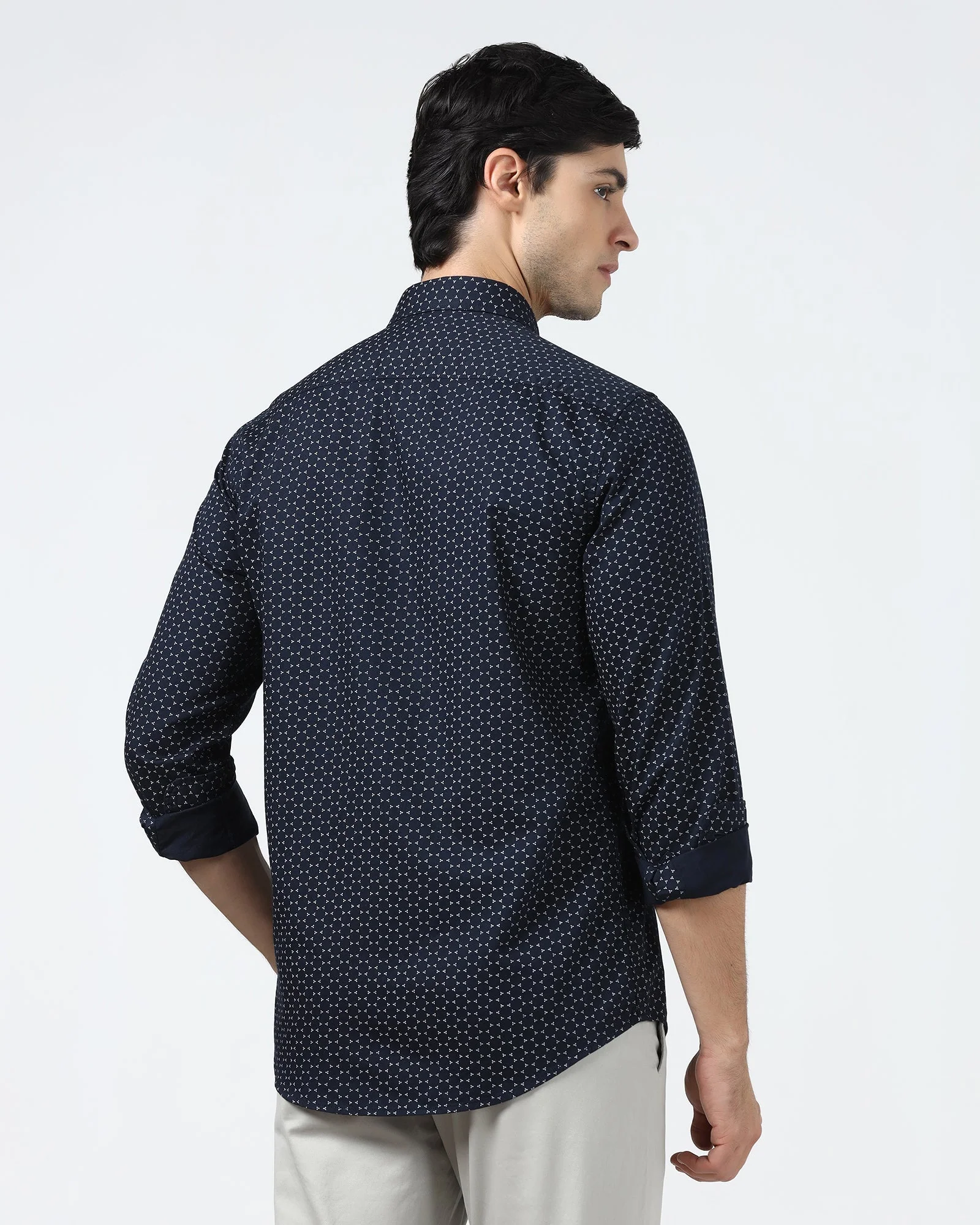 Navy Printed Shirt - Zovik - Image 2