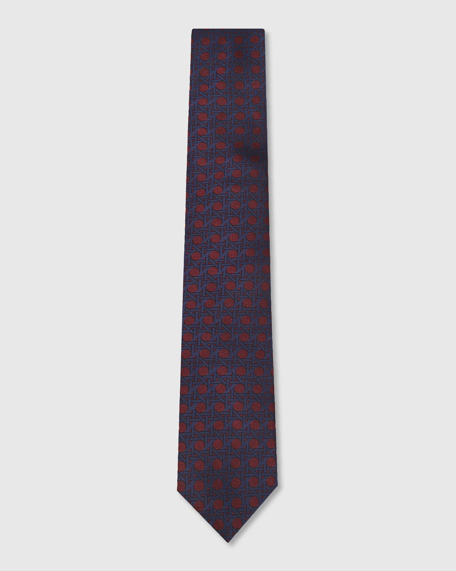 Navy Silk Jacquard Tie - Willet - Image 4